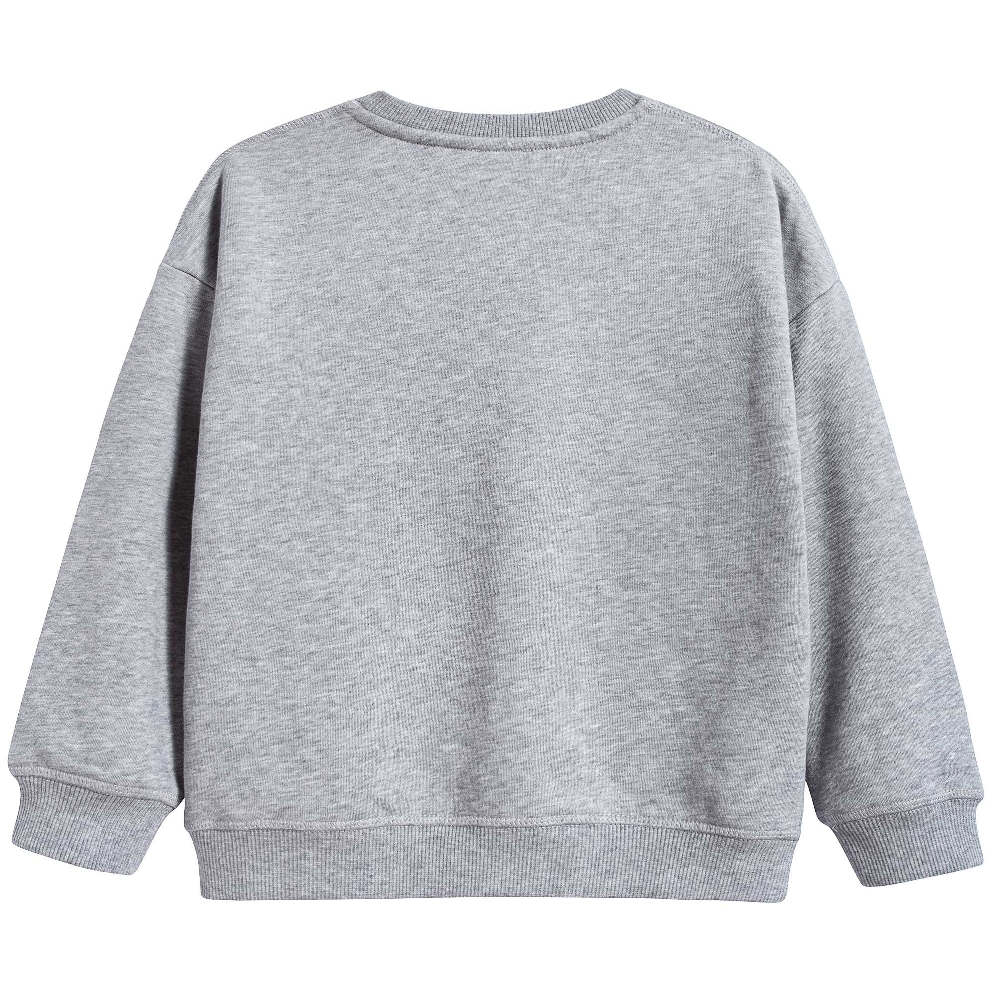 Girls Marl Grey Printed Cotton Sweatshirt