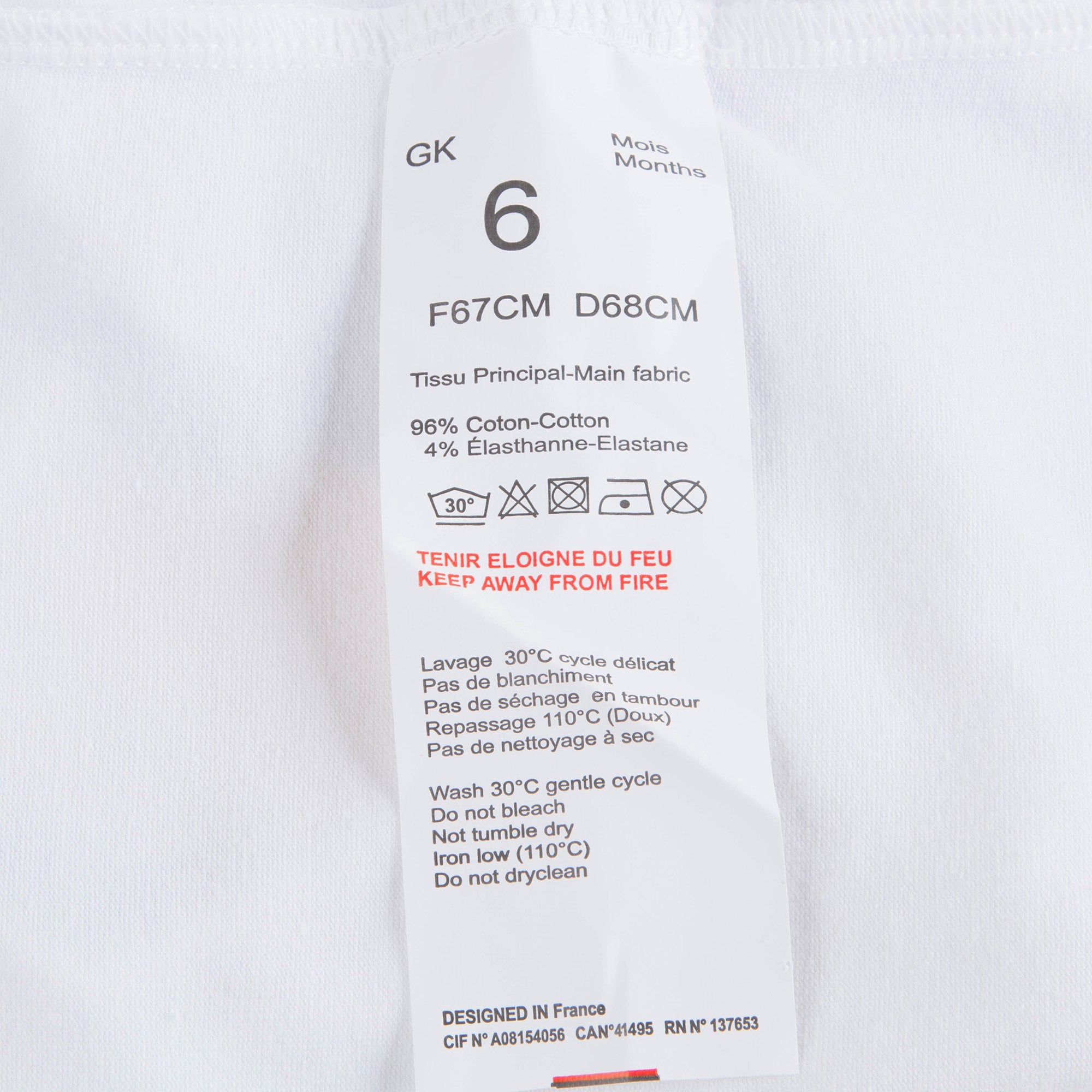 Baby Girls White Tiger Cotton T-shirt