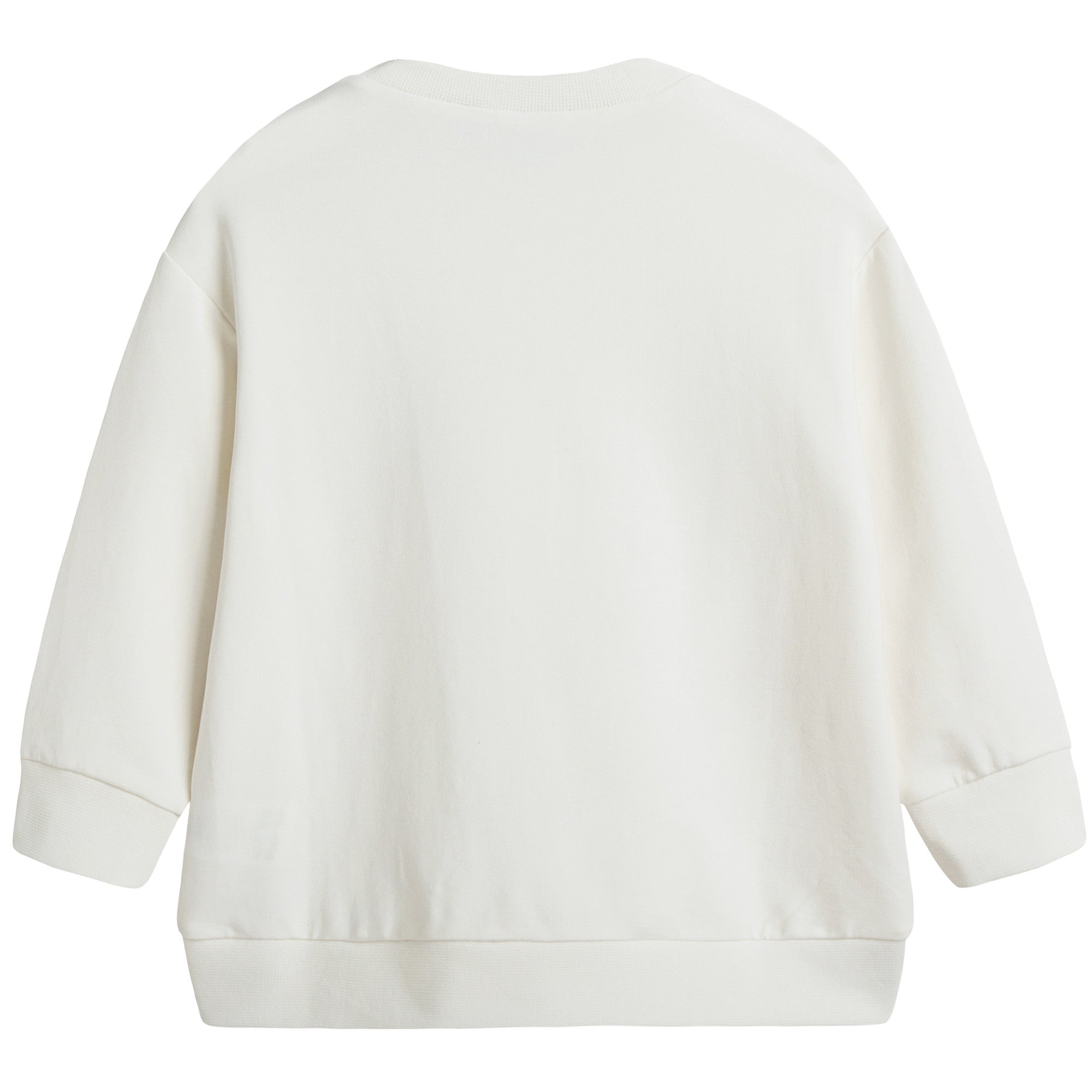 Girls White Necklace Printed Sweatshirt