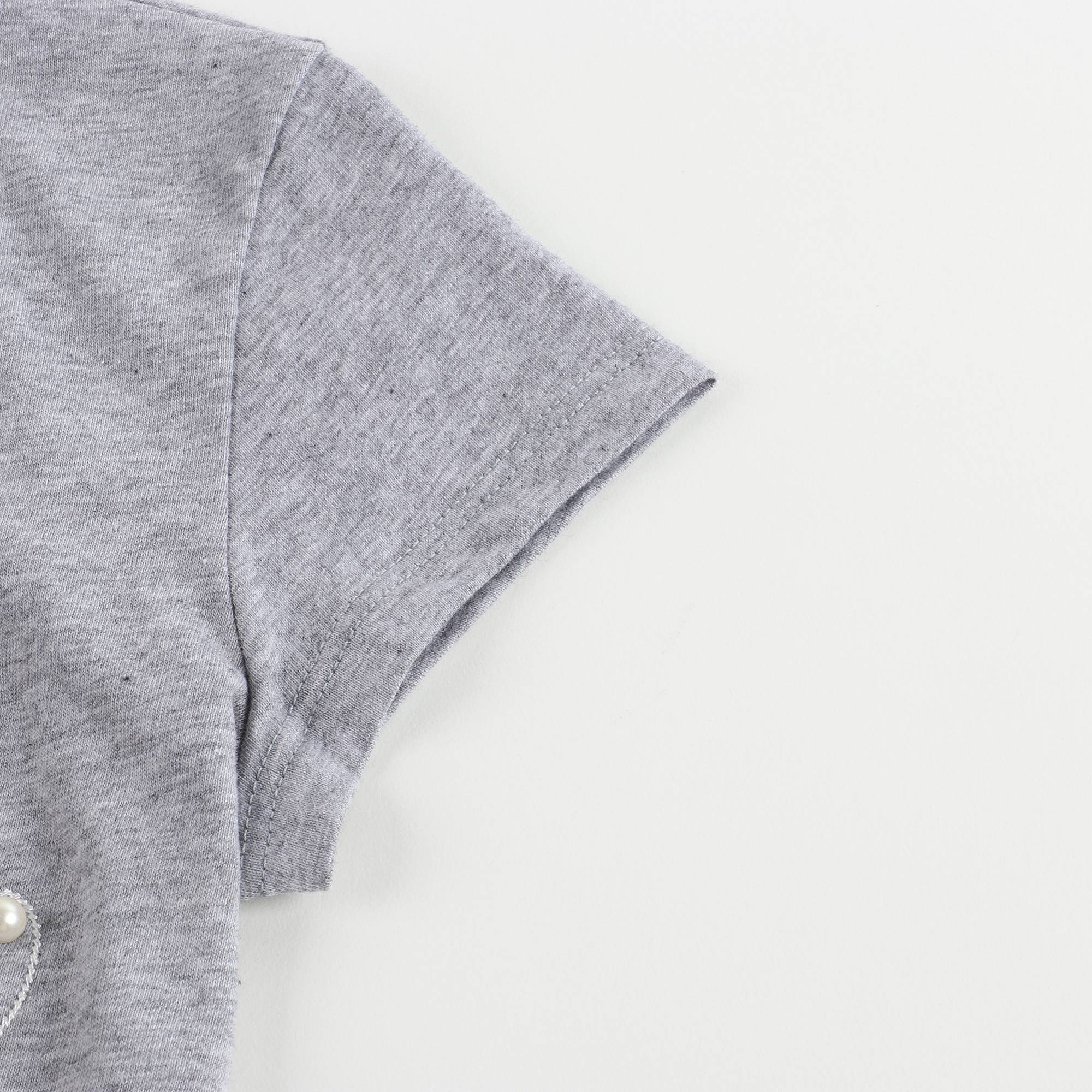 Girls Grey Cotton T-shirt
