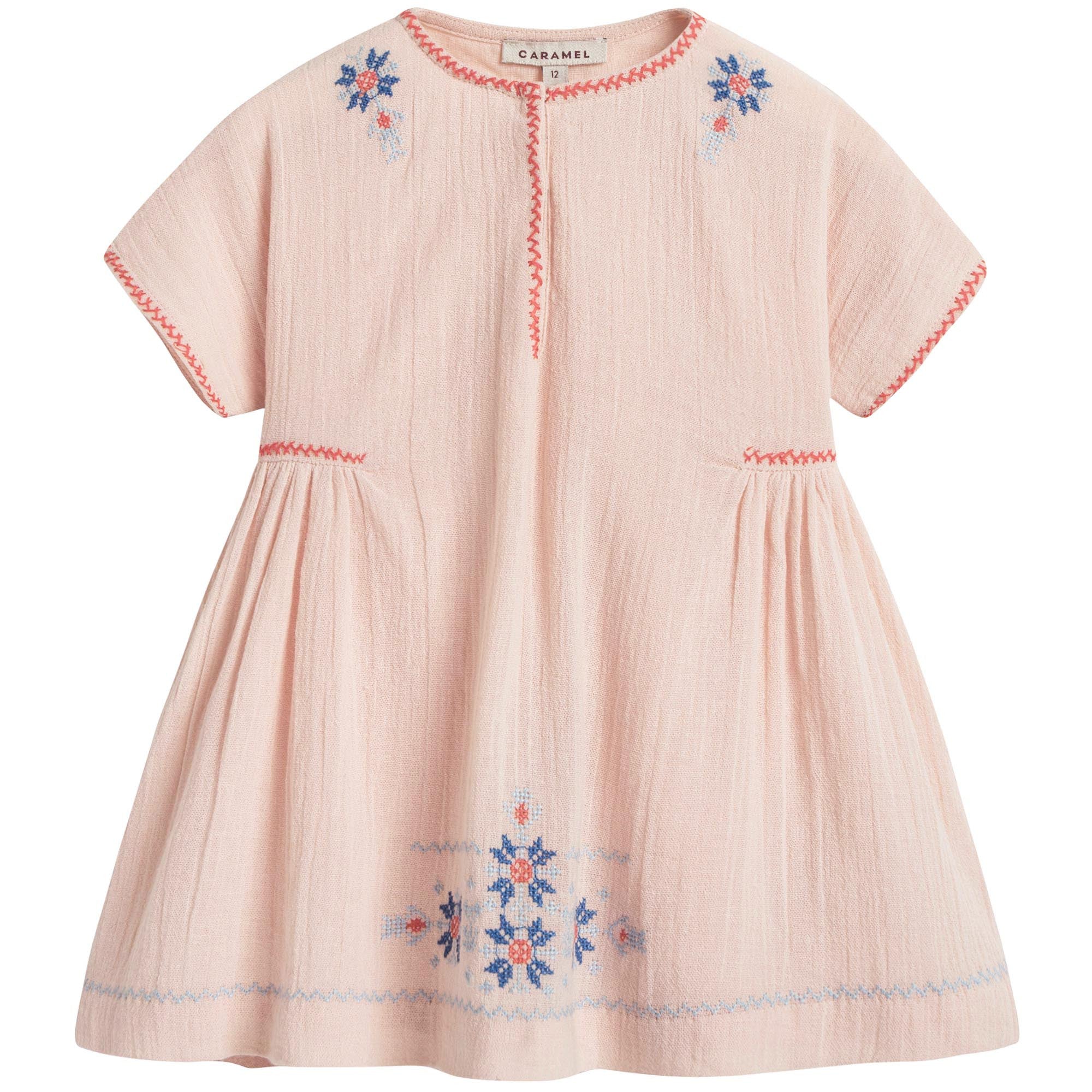Baby Girls Powder Pink Cotton Dress