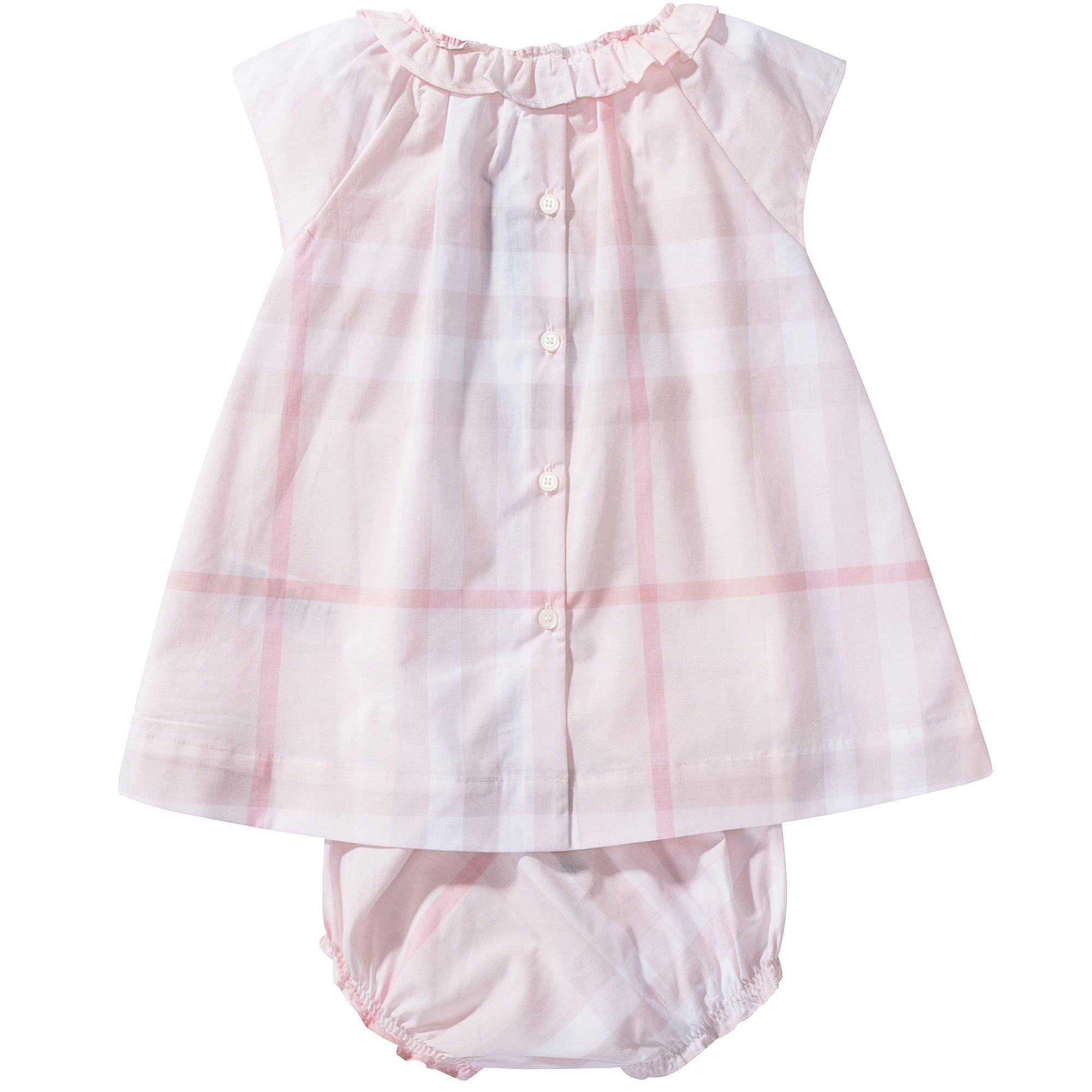 Baby  Girls  Ice  Pink   Cotton  Check   Dress