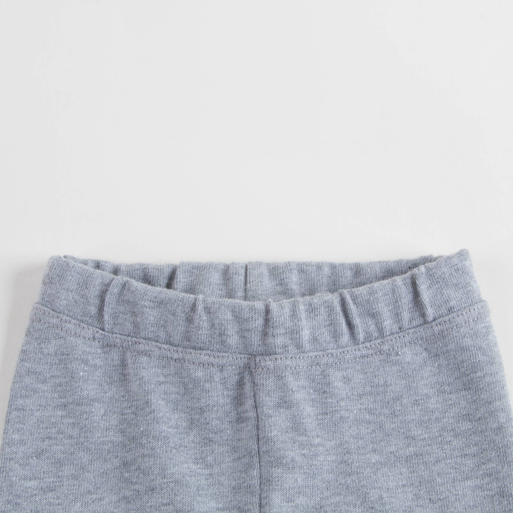 Baby Girls Marl Grey Cotton Trousers