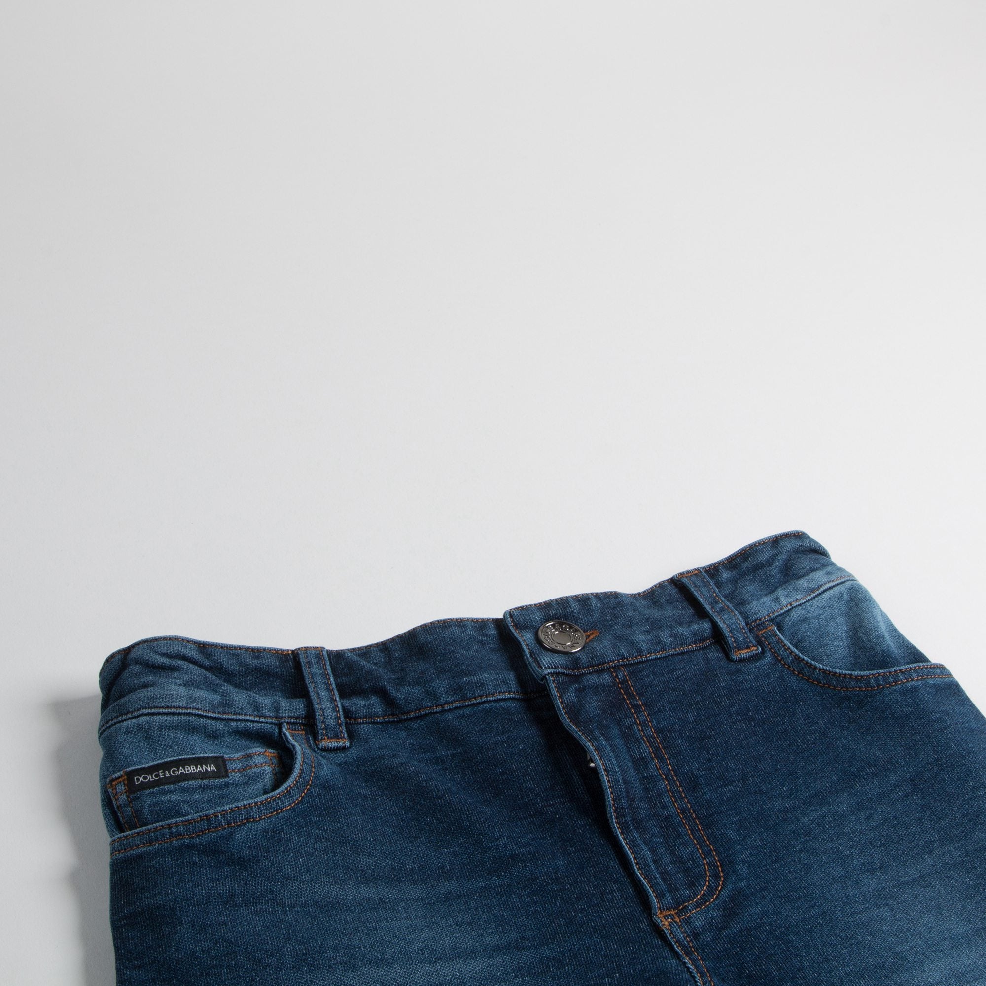 Girls Blue Cowboy Cotton Trousers