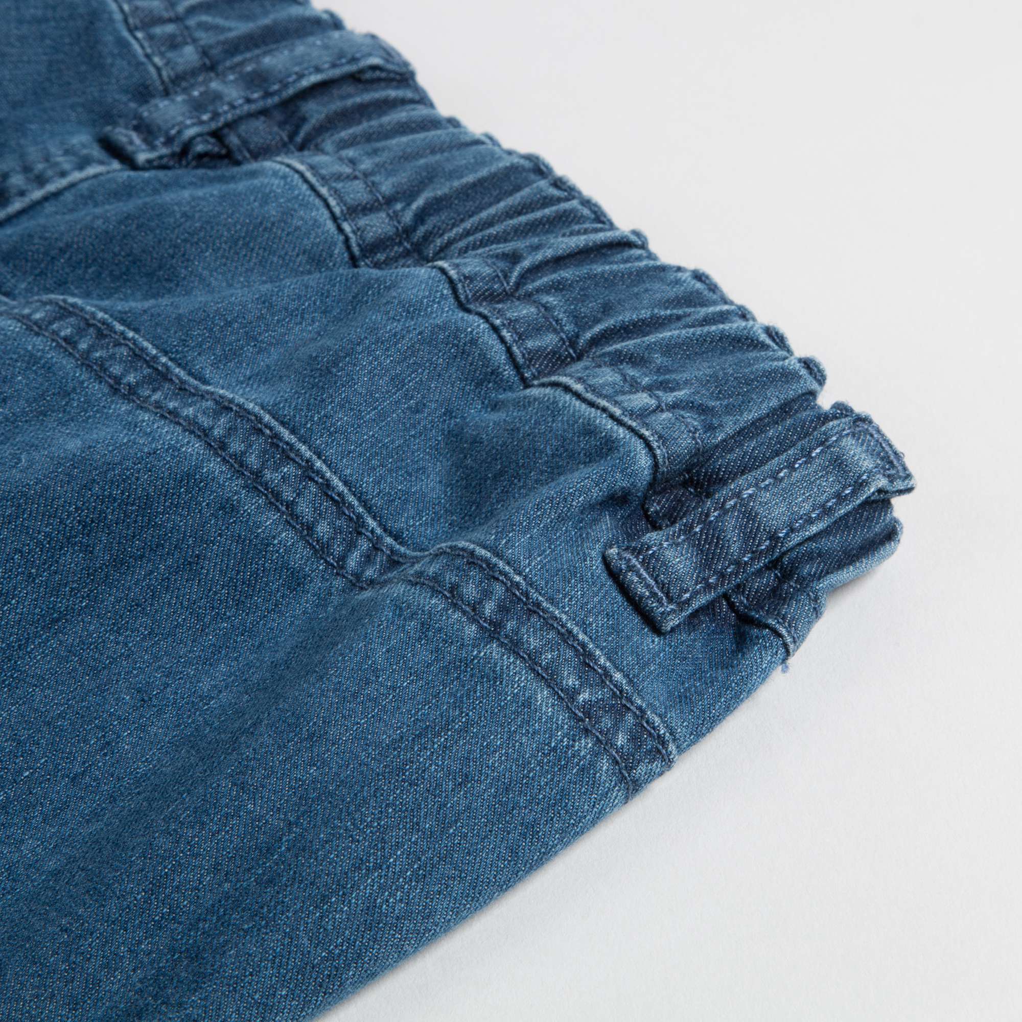 Girls Denim Blue Capri Pants Cotton Trouesrs