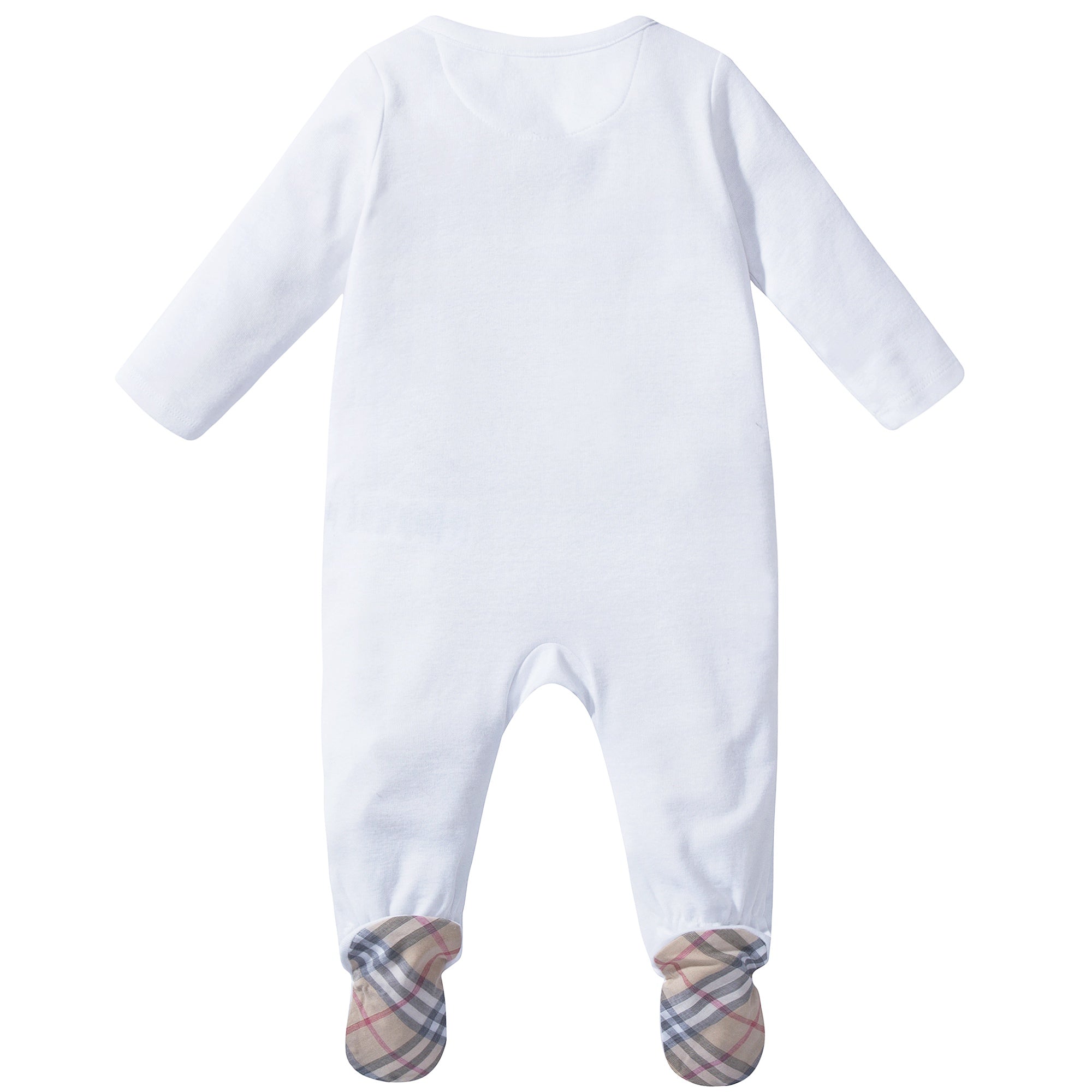 Baby  White  Pale Classic  Check   Cotton  Three-piece Gift Set