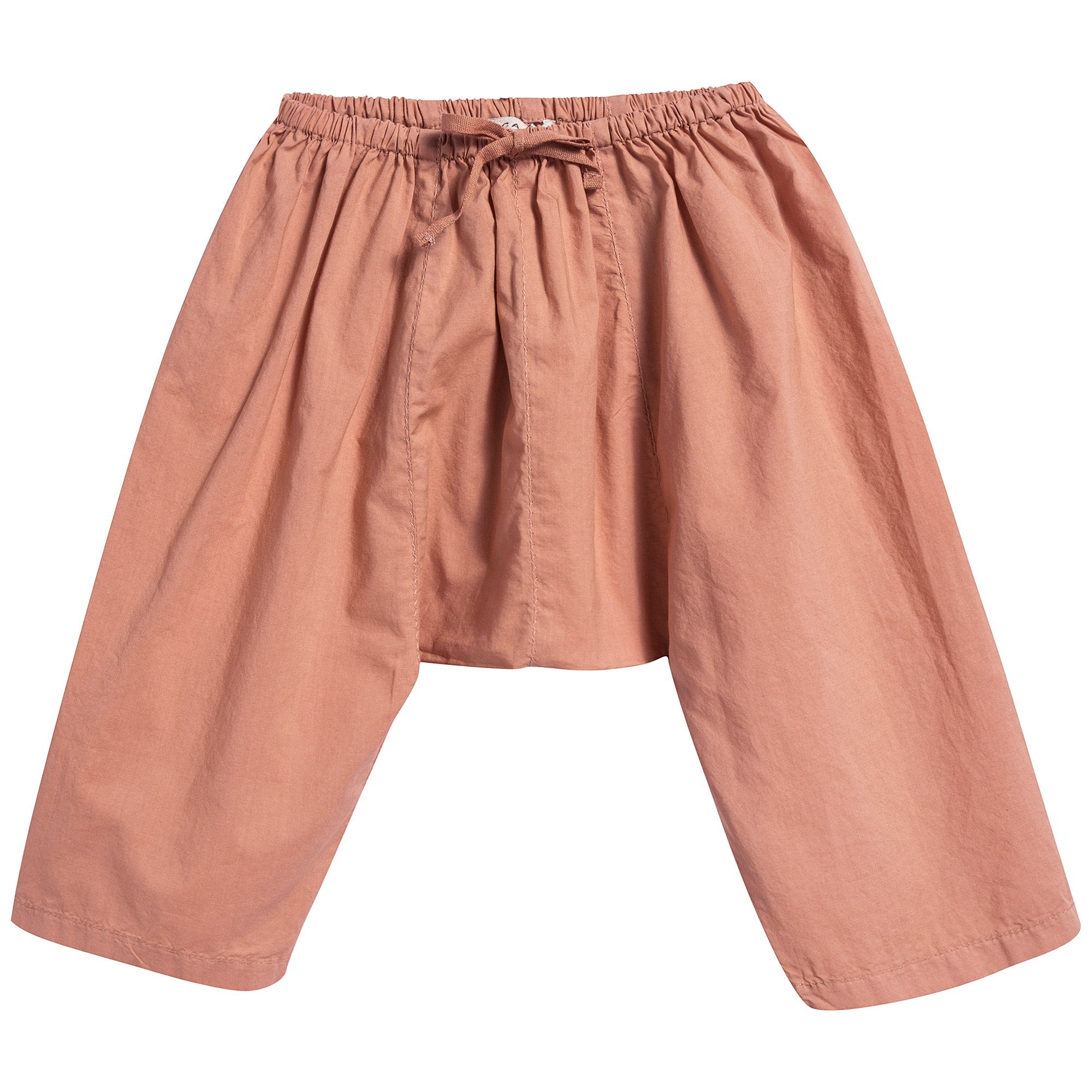 Baby Girls Peach Cotton Woven Trousers