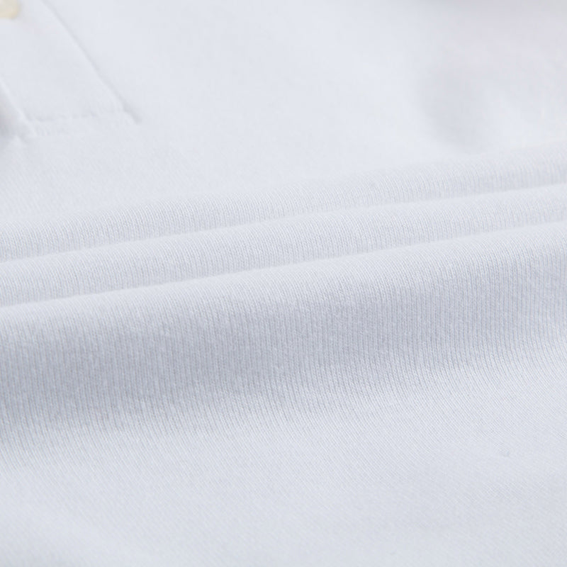 Baby White Cotton Babysuit With Check Collar
