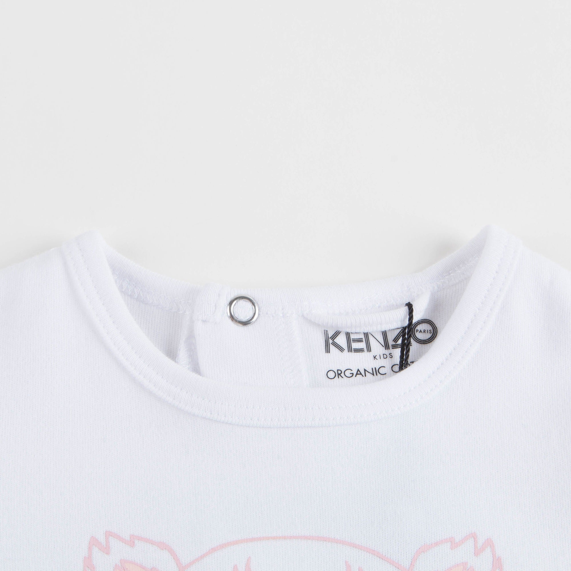 Baby Girls White Tiger Cotton Babysuit