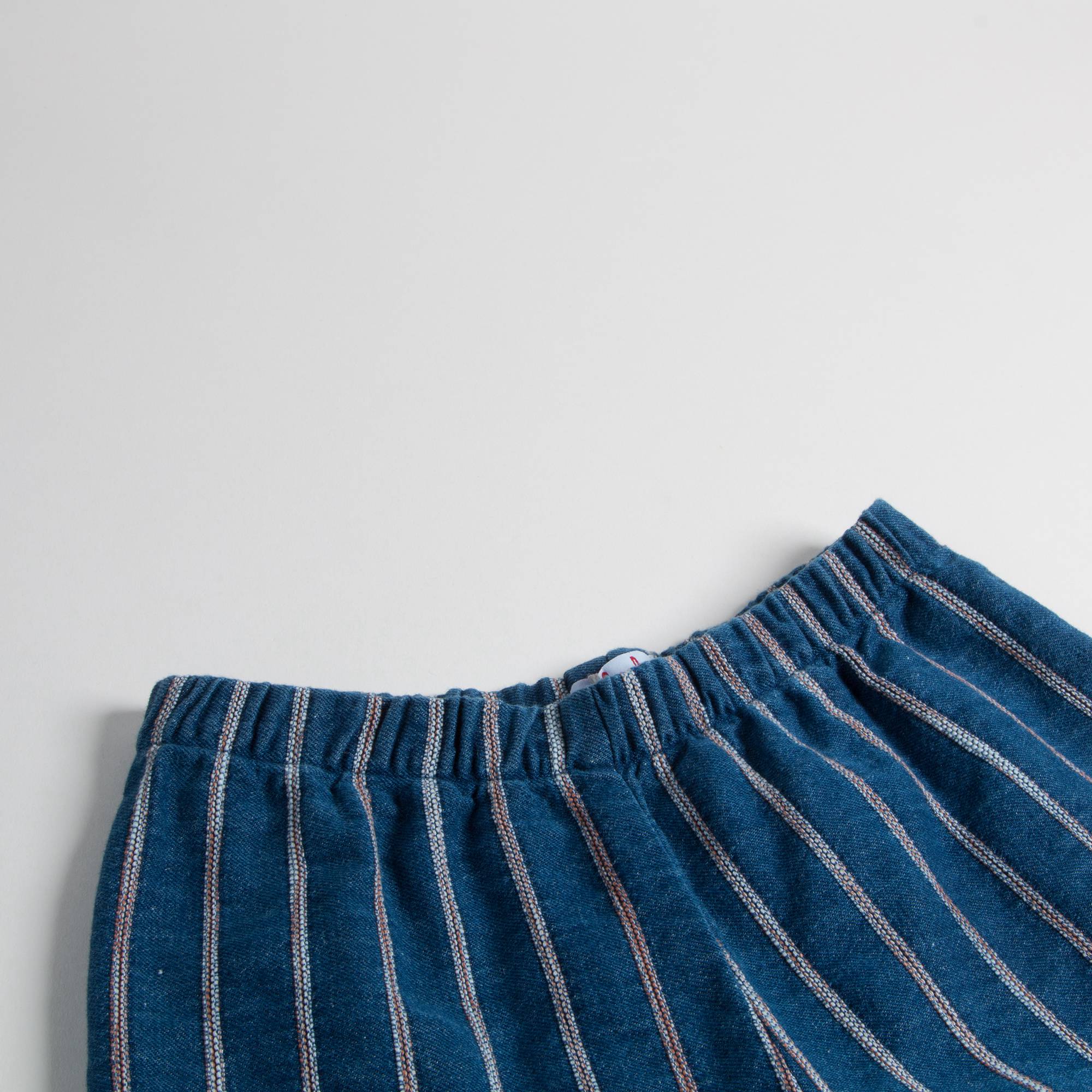 Girls Blue China Cotton Trousers