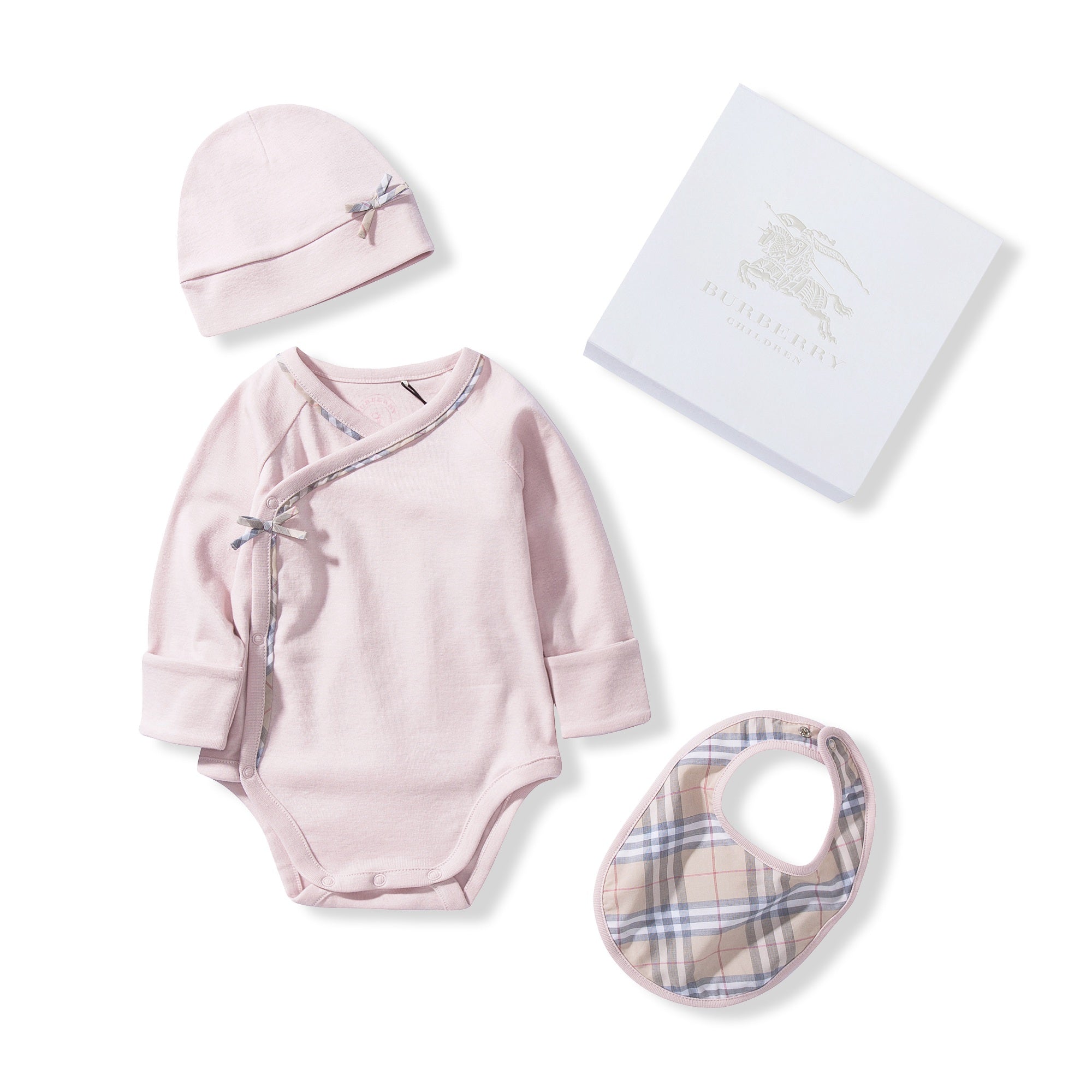 Baby  Girls  Powder  Pink   Cotton  Three-piece Gift Set
