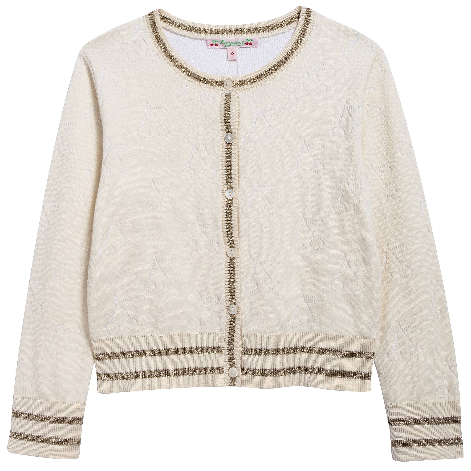 女童姜黄色针织开衫