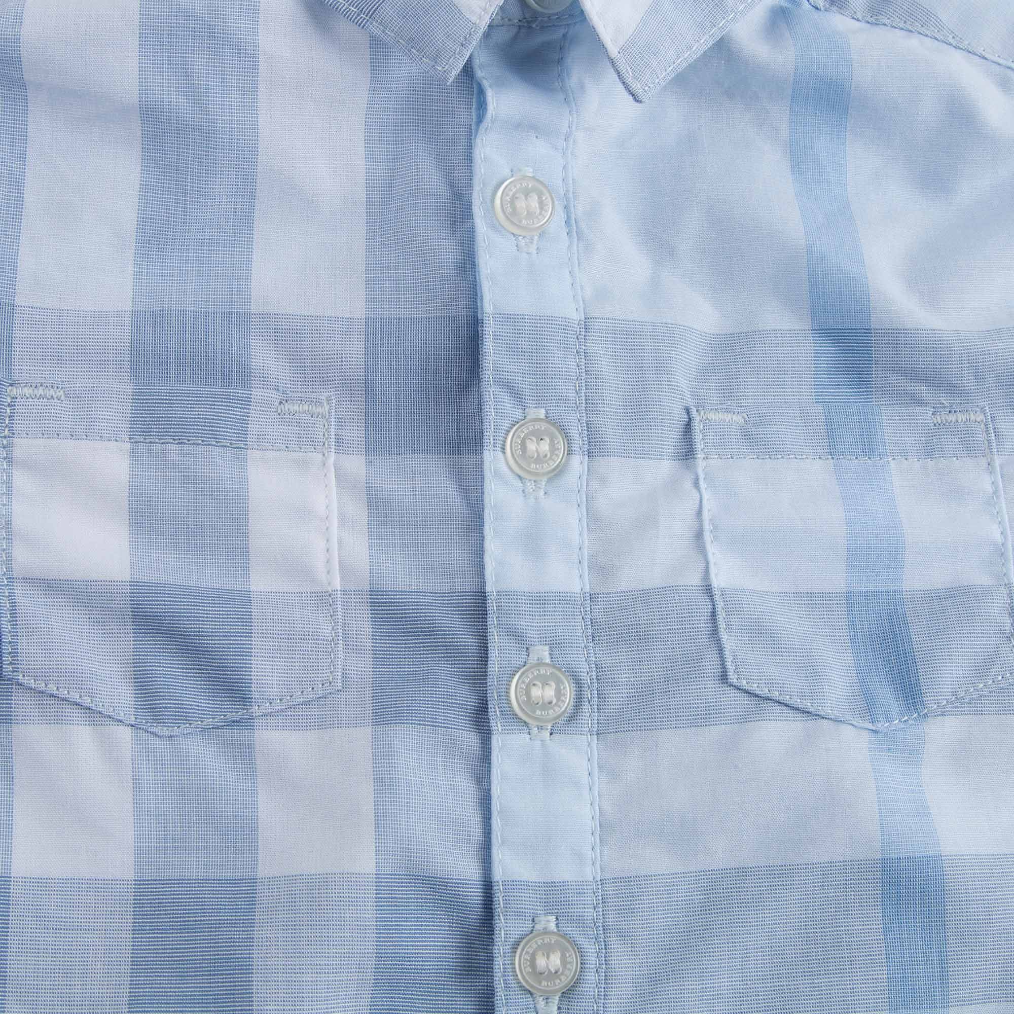 Baby Boys Blue Check Cotton Shortie - CÉMAROSE | Children's Fashion Store - 4