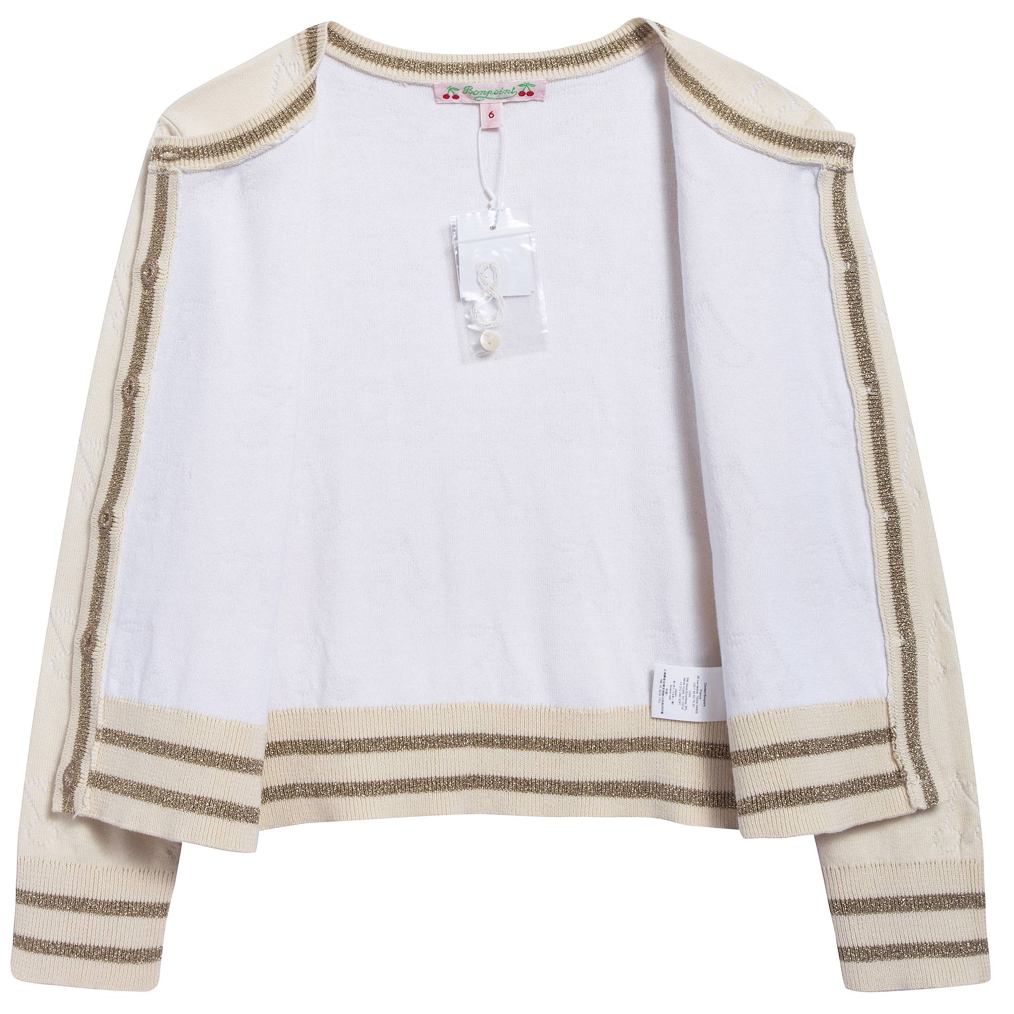 女童姜黄色针织开衫