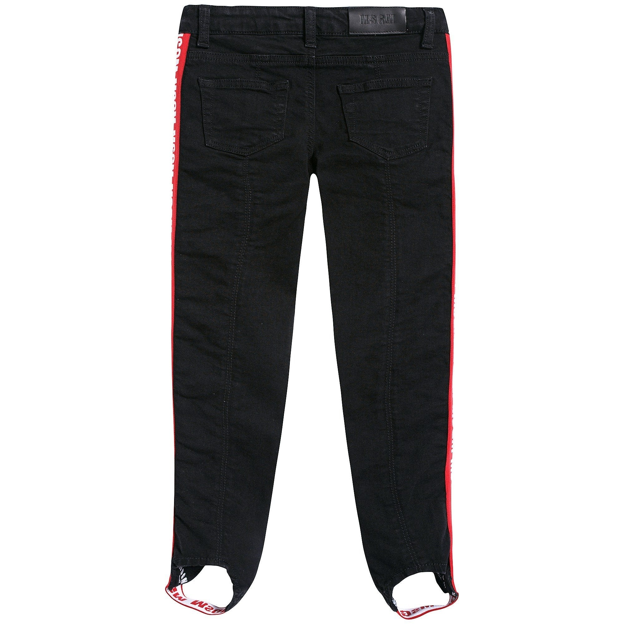 Girls Black Logo Cotton Trousers