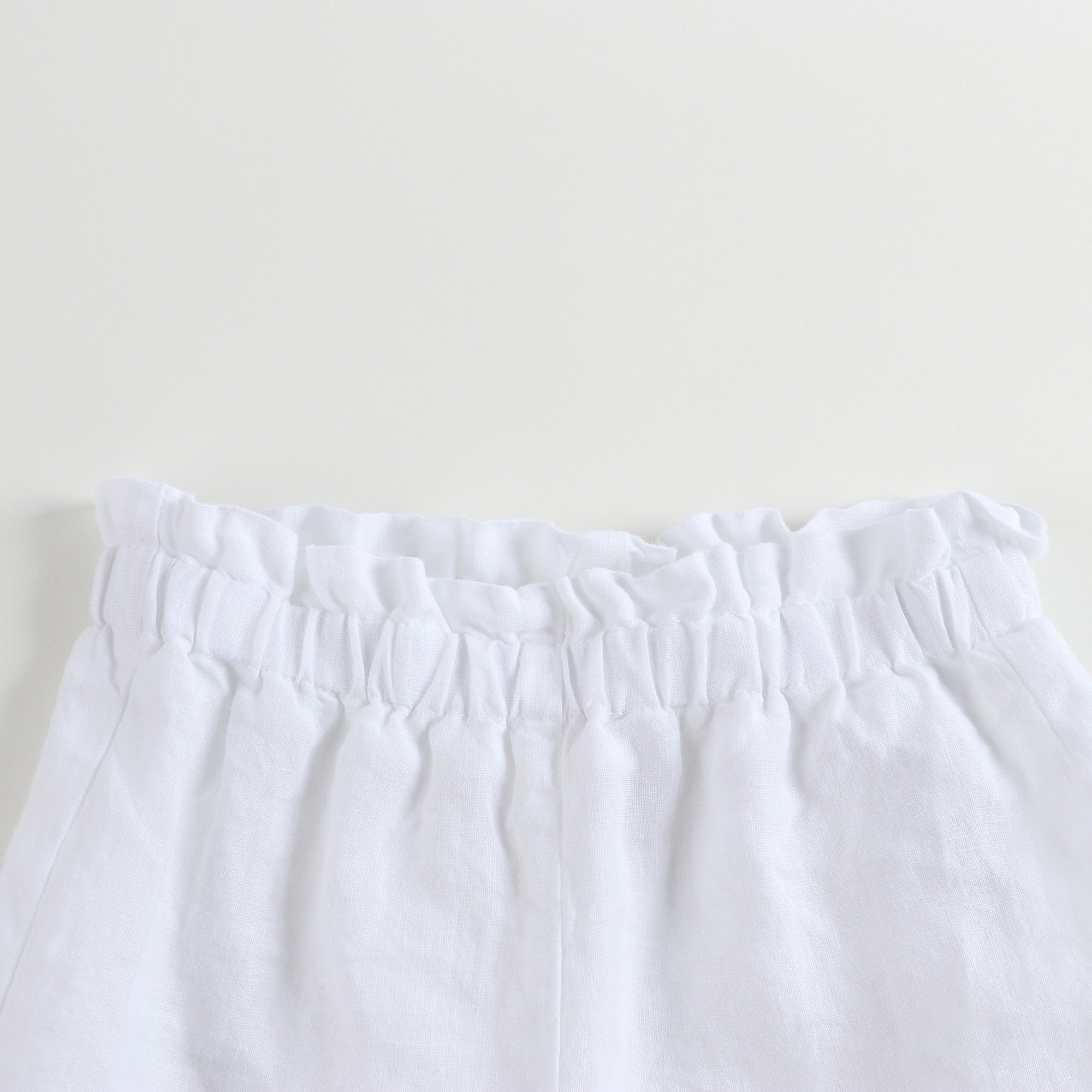 Girls White Linen Shorts
