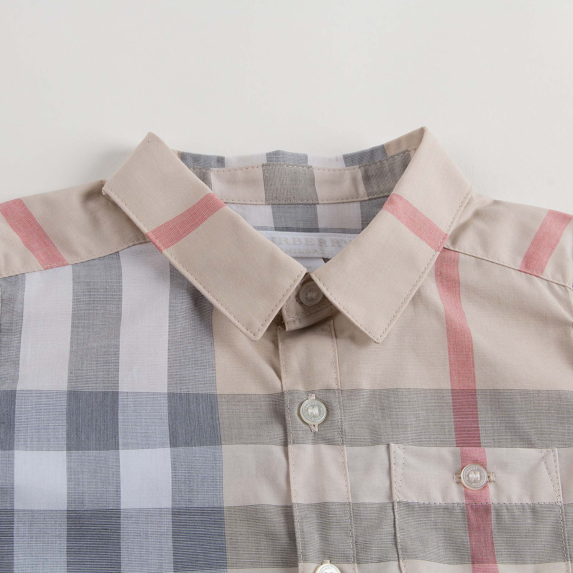 Baby Boys Beige Check Shirt - CÉMAROSE | Children's Fashion Store - 3