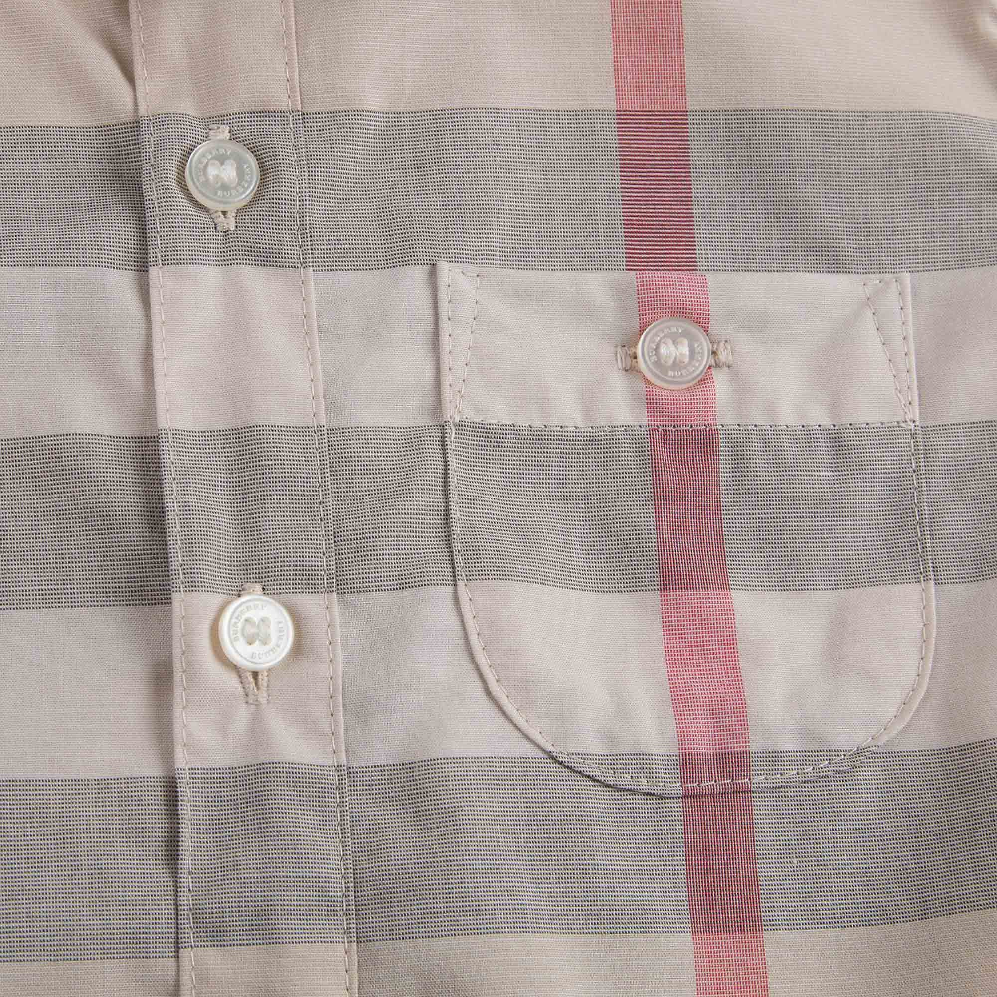 Baby Beige Check Cotton Shirt