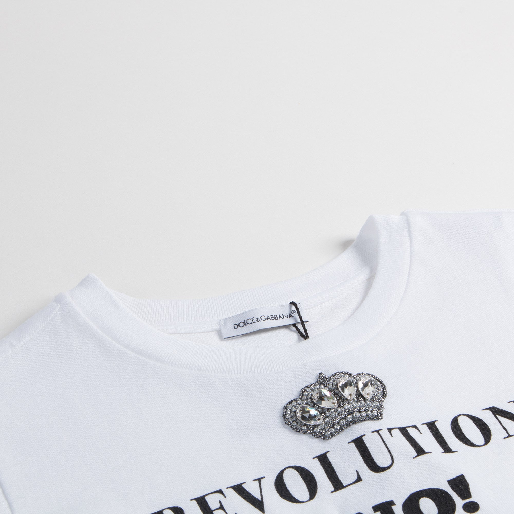 Girls White Cotton T-shirt
