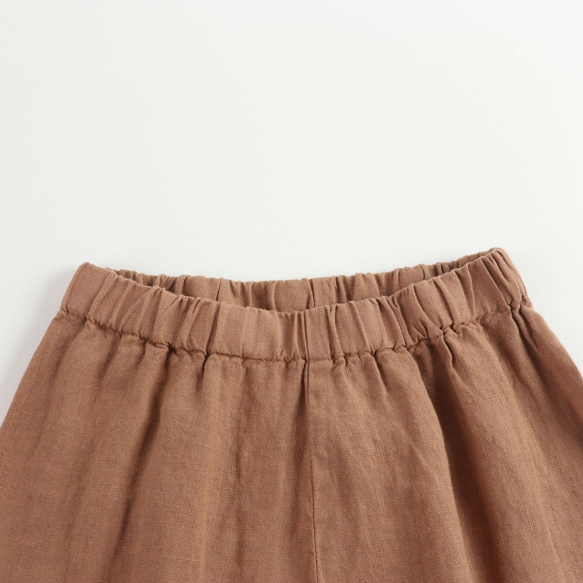 Girls Brown Linen Trousers
