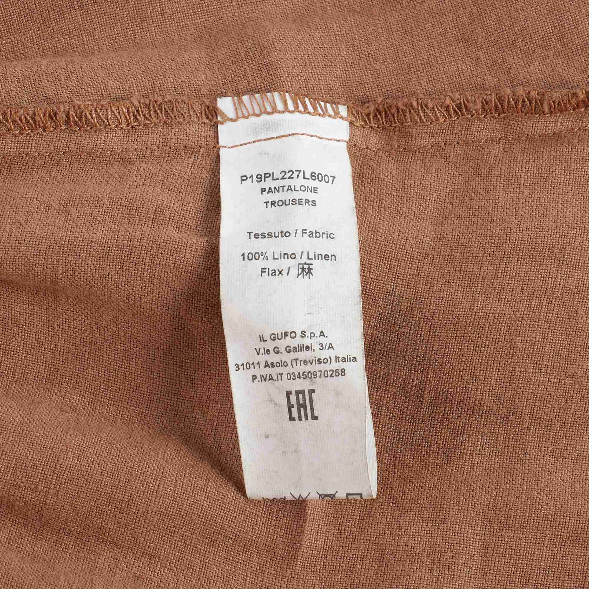 Girls Brown Linen Trousers