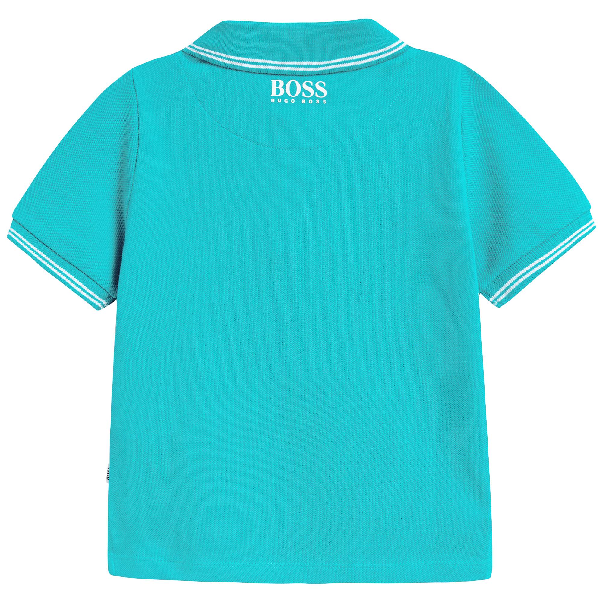 Baby Boys Blue Cotton Polo Shirt