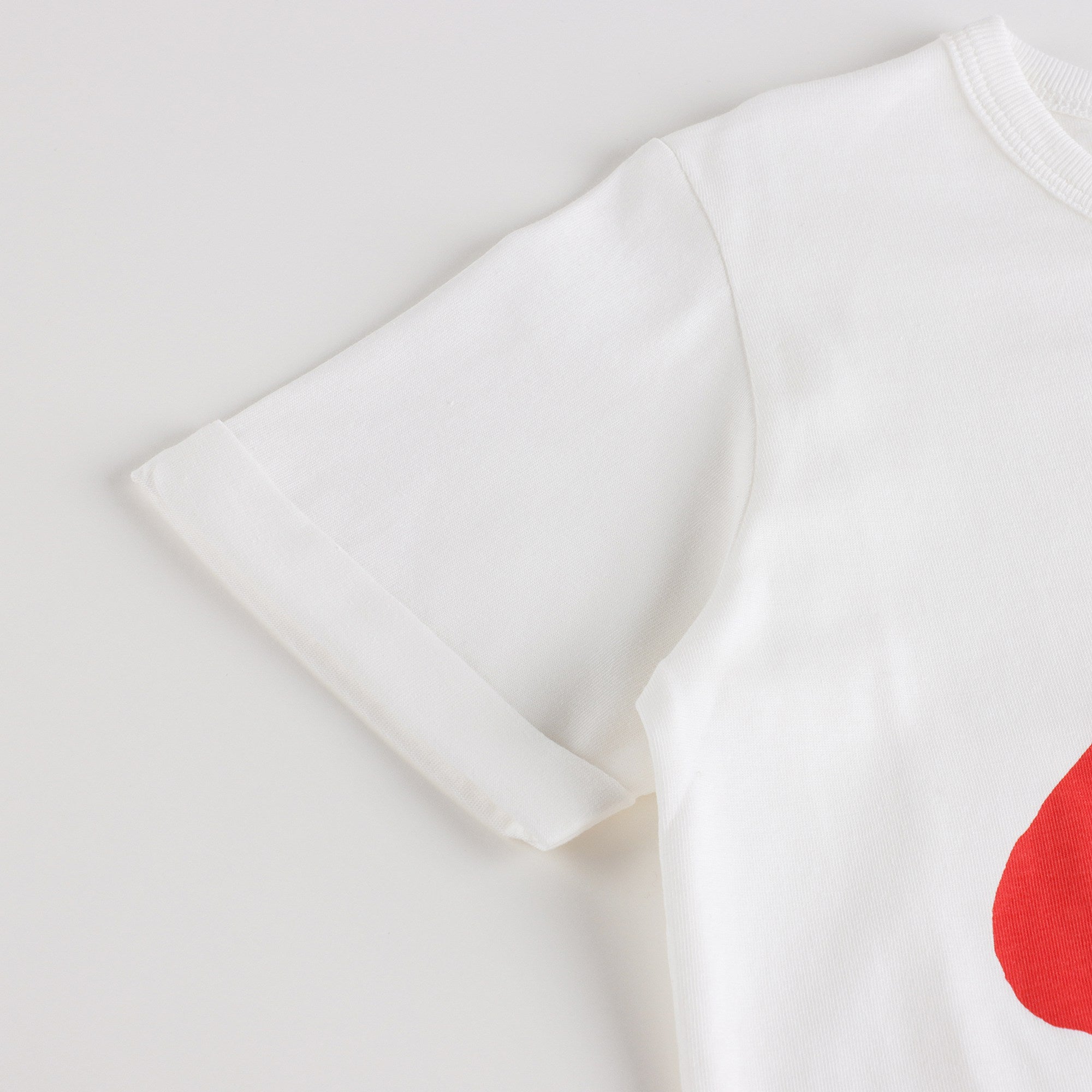Girls White Mushroom Printed Cotton T-Shirt