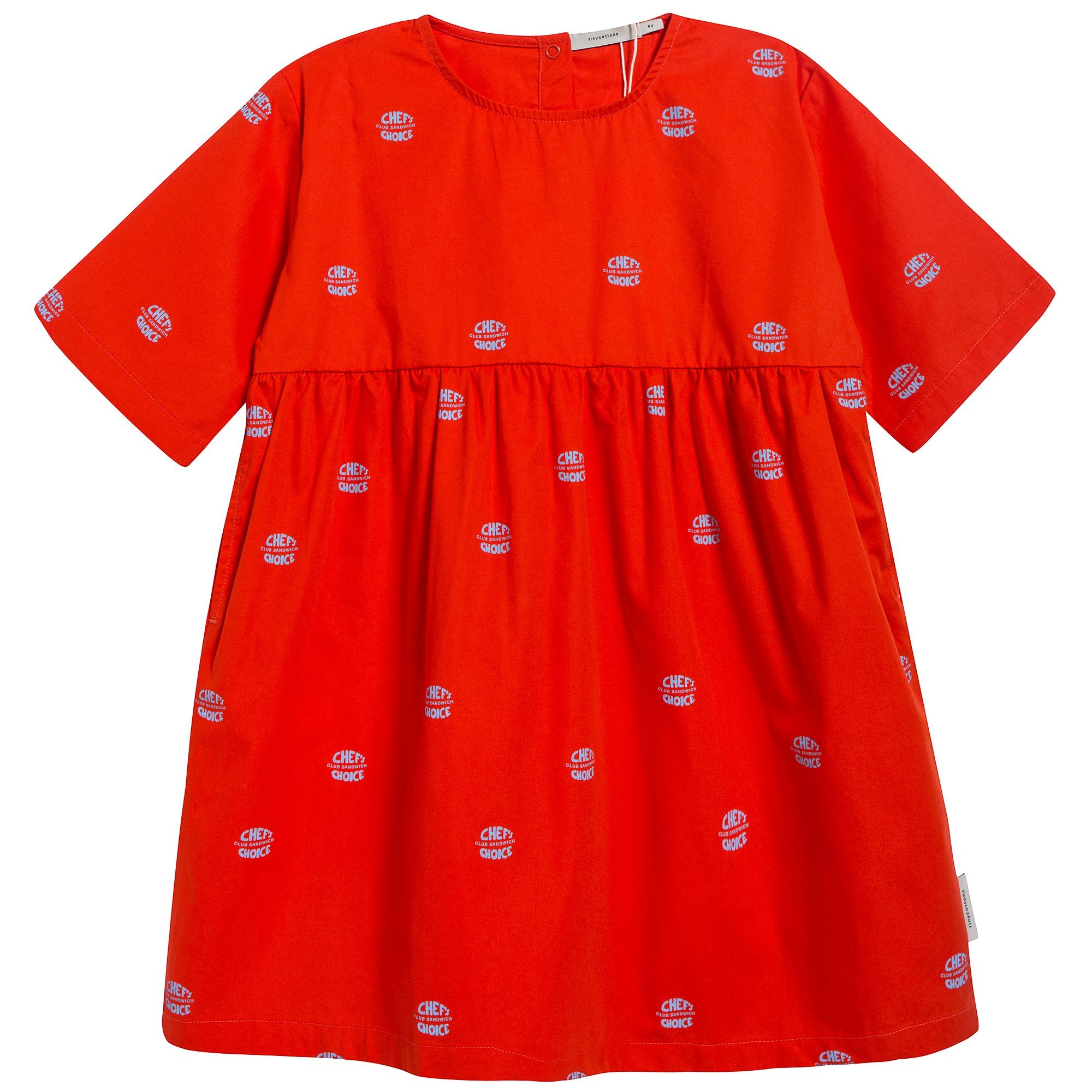 Girls Carmine & Light Cerulean Blue Dress