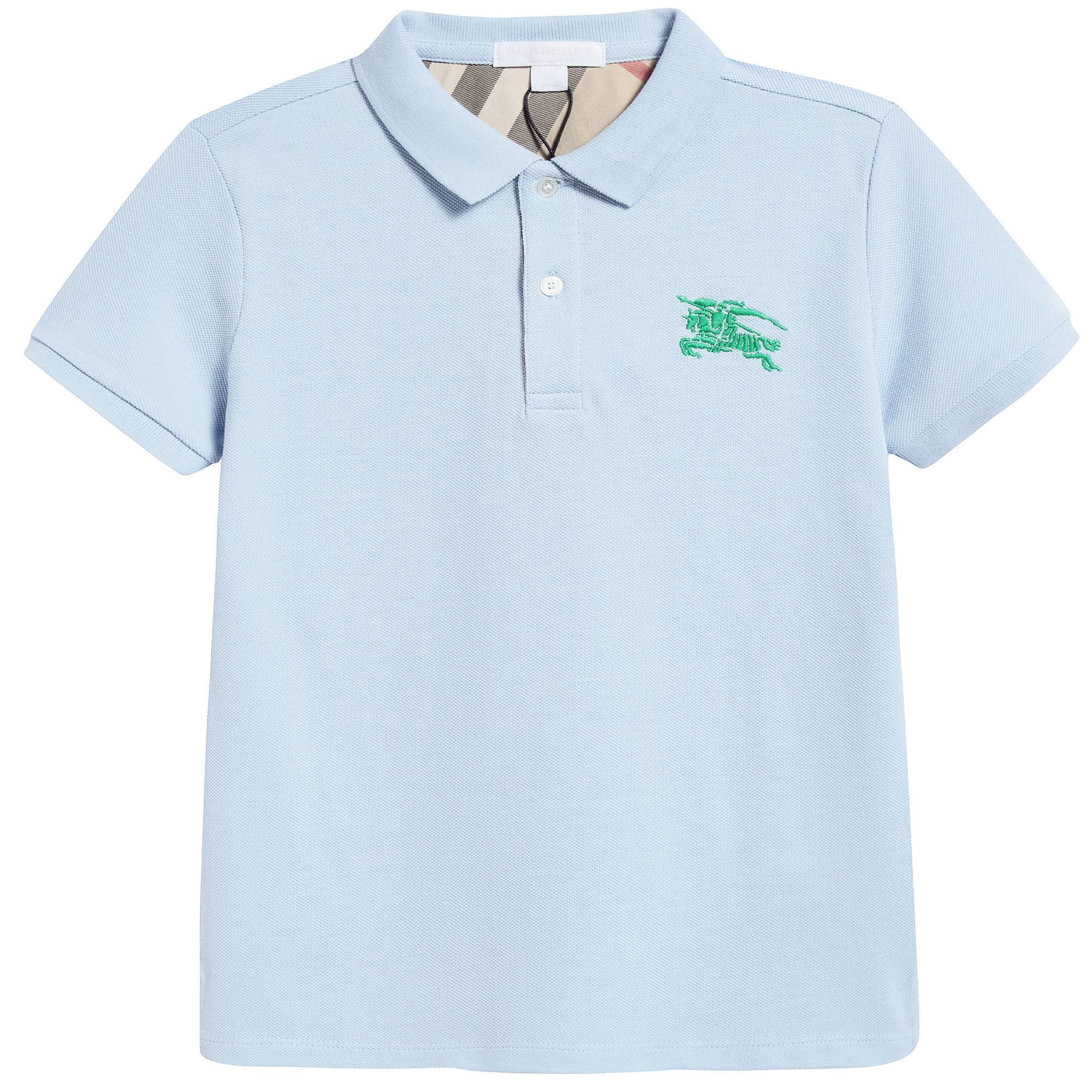 Boys Sky Blue Cotton Polo Shirt