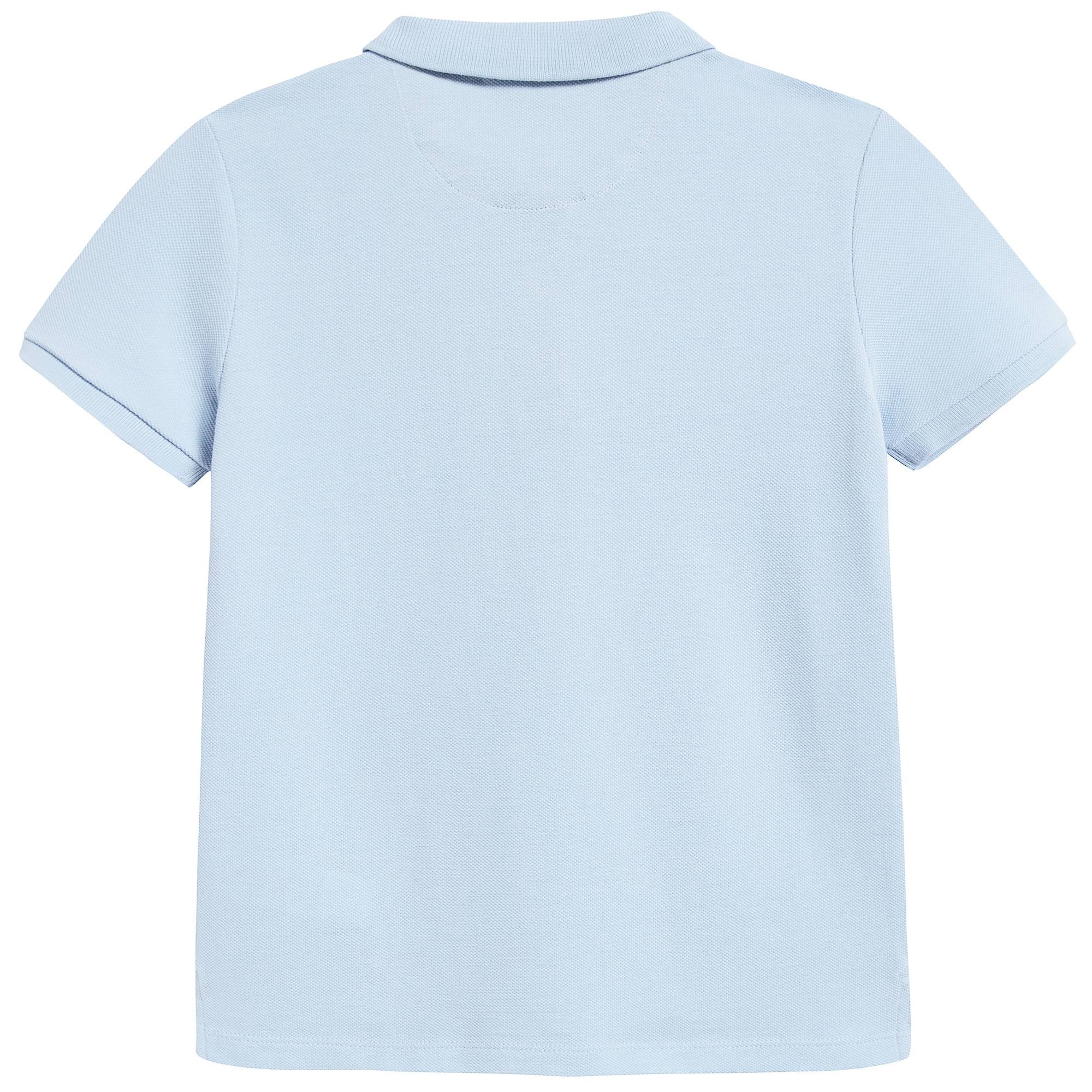 Boys Sky Blue Cotton Polo Shirt