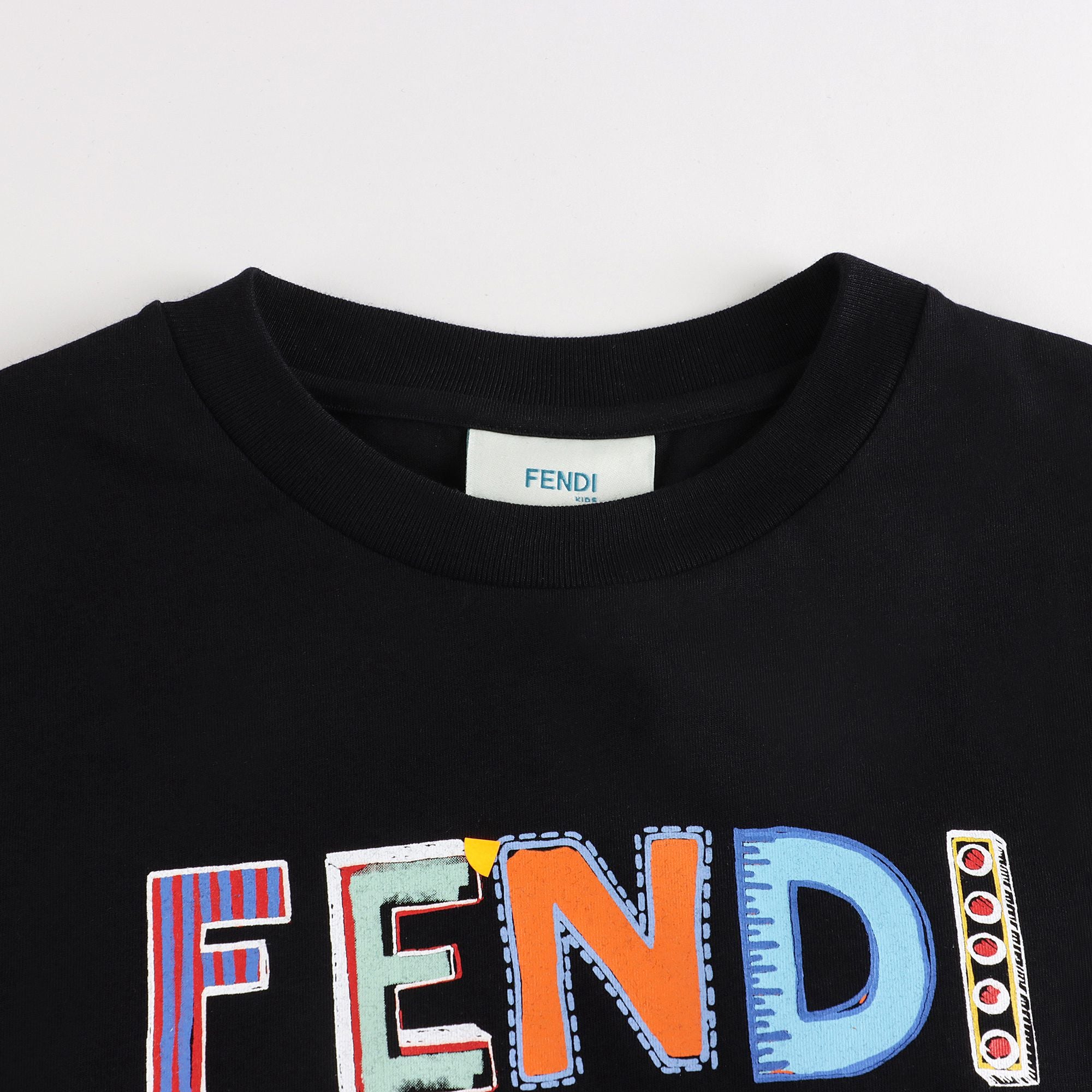 Boys & Girls Black Logo Cotton T-Shirt