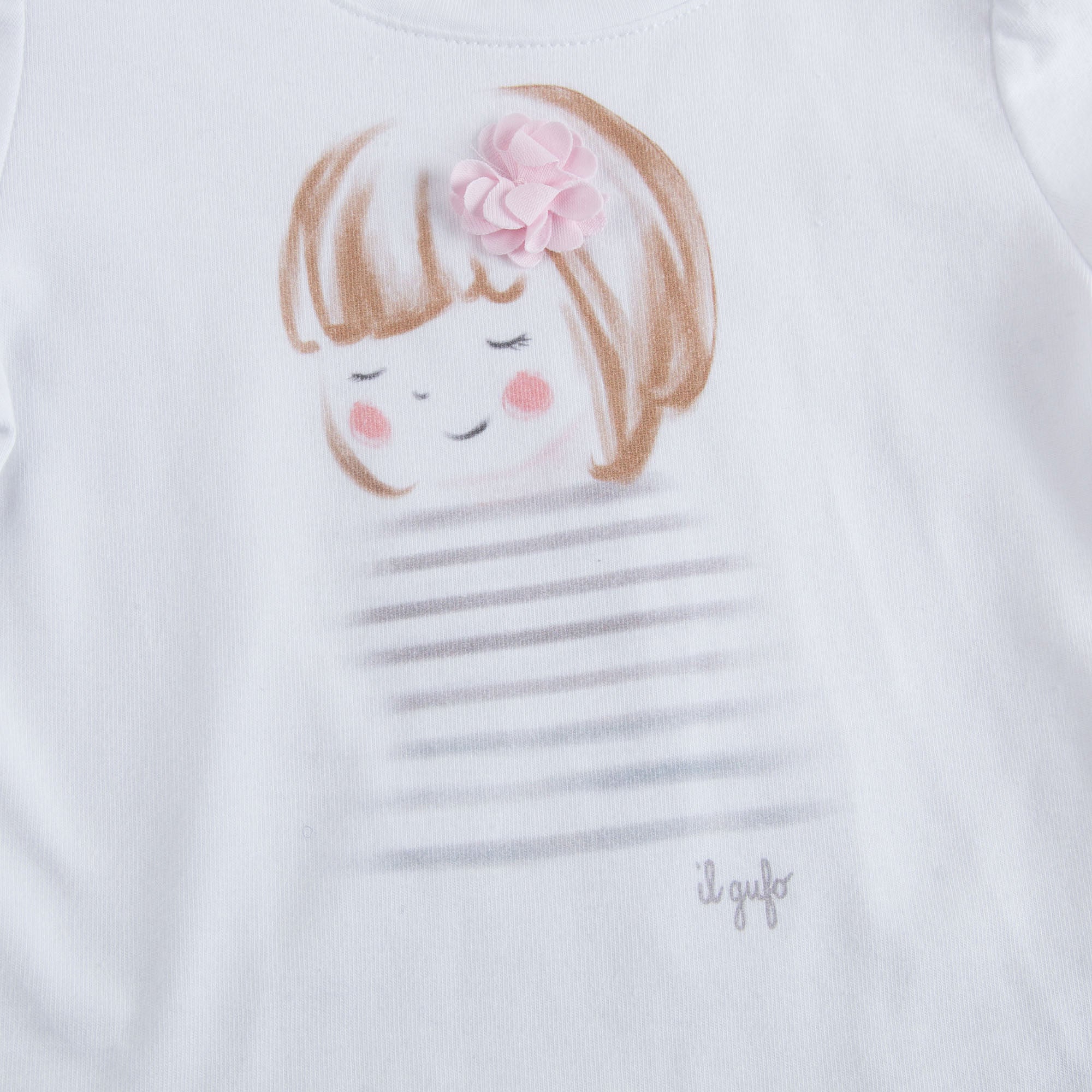 Baby Girls White Cotton Jersey T-Shirt - CÉMAROSE | Children's Fashion Store - 4