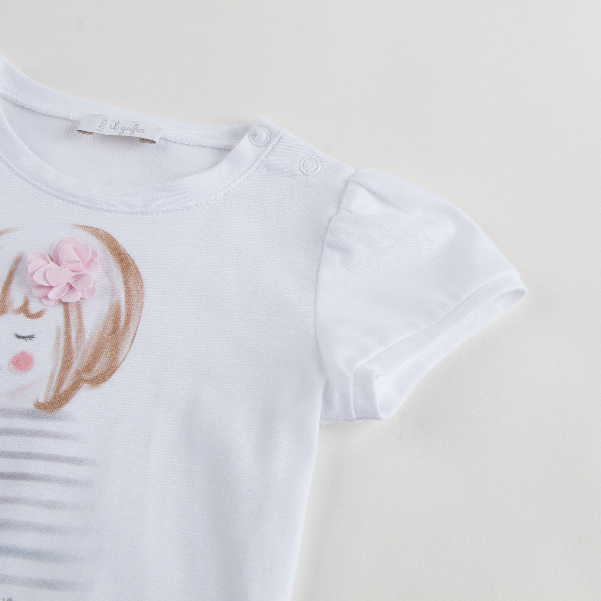Baby Girls White Cotton Jersey T-Shirt - CÉMAROSE | Children's Fashion Store - 5