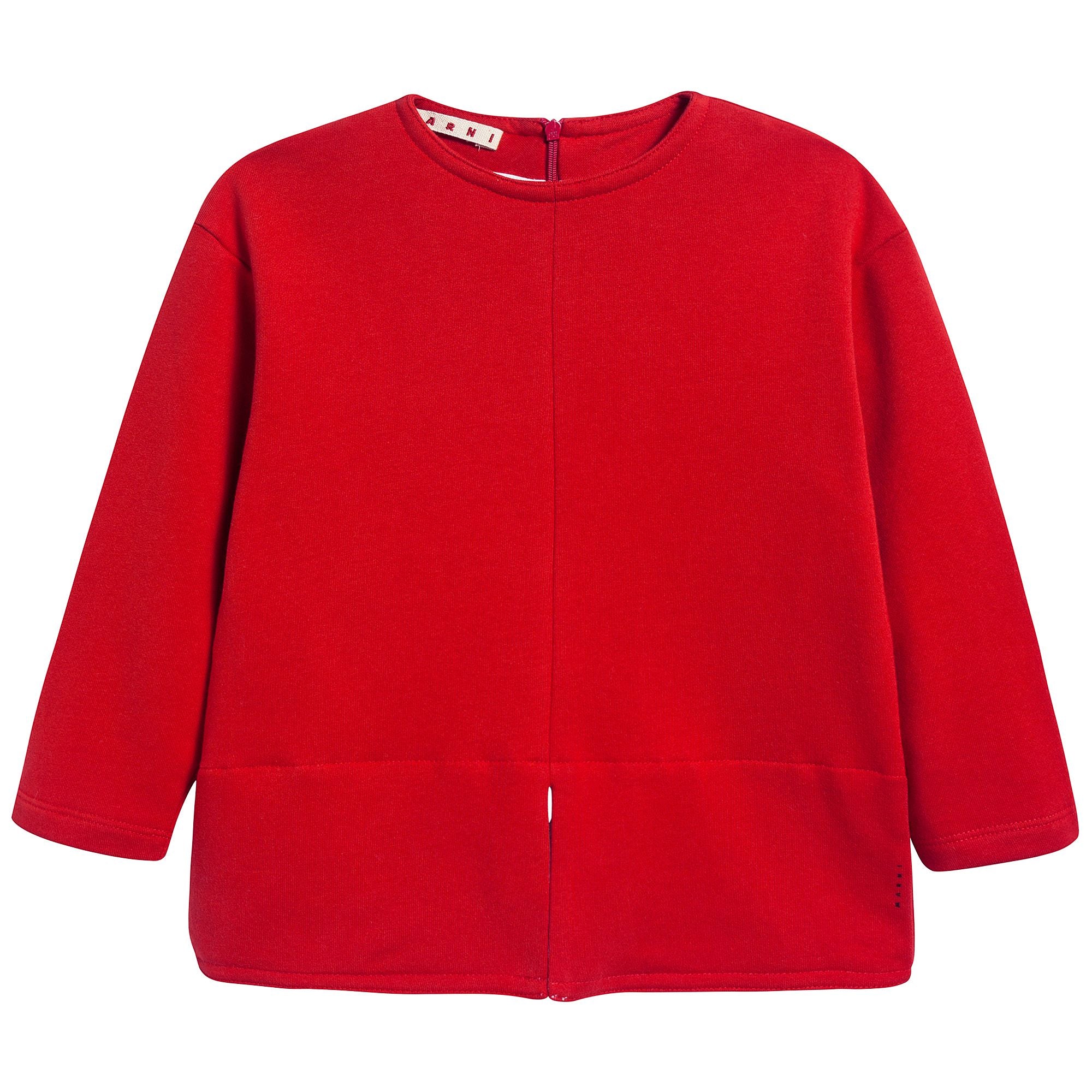 Girls Flame Red Cotton Sweater