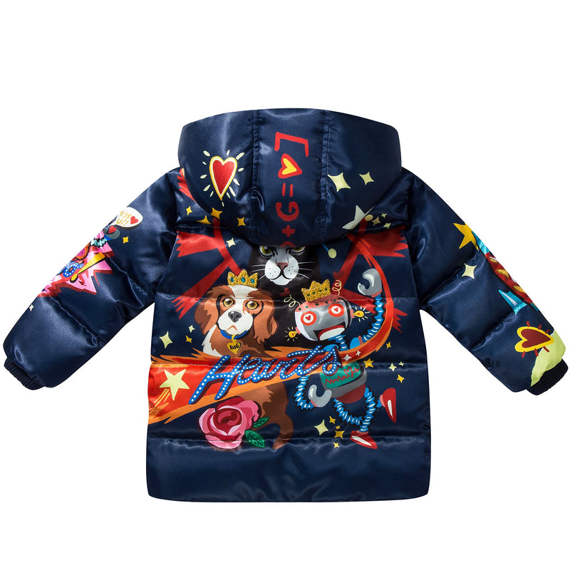 Baby  Girls  Mirror Blue  Polyester   Coat