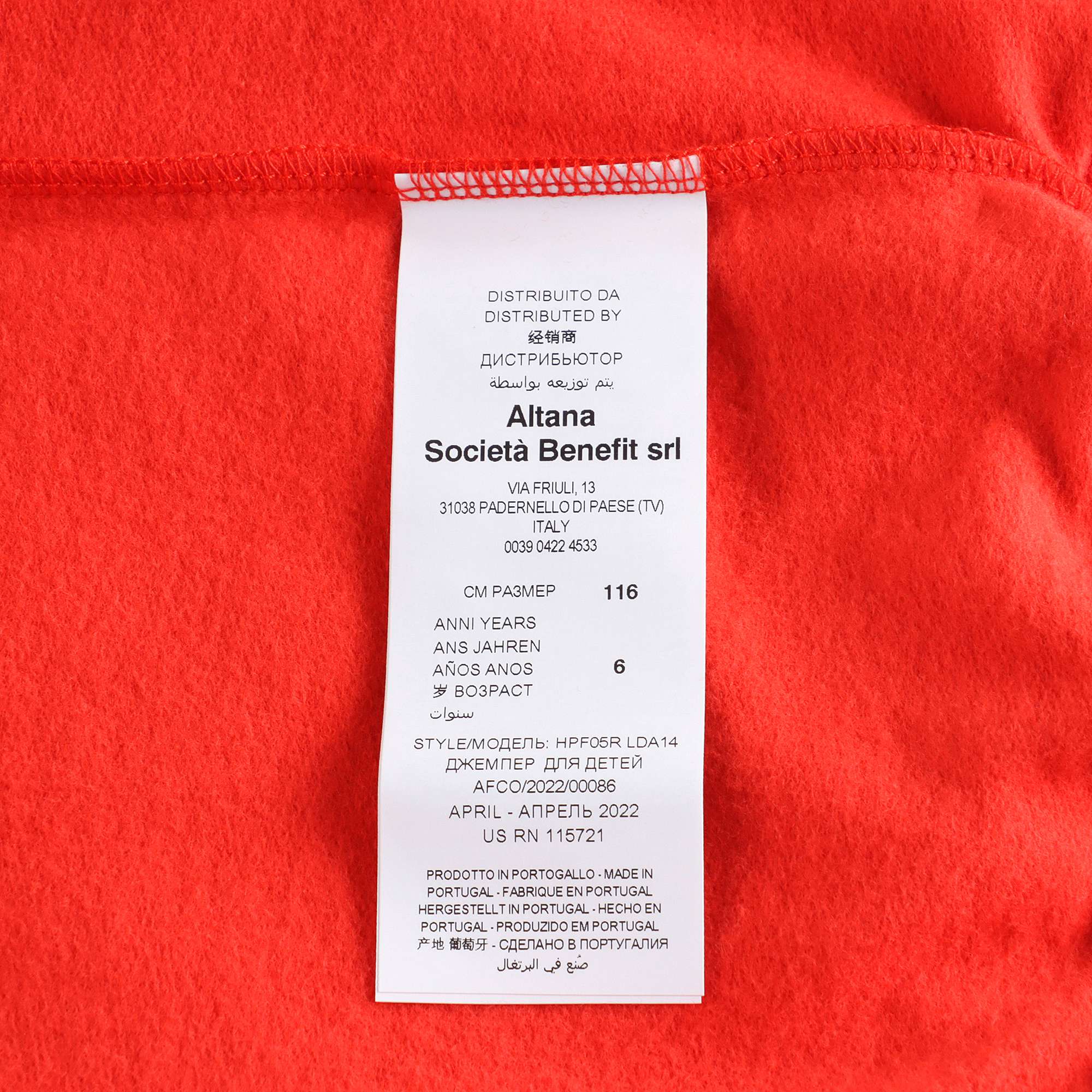 Boys & Girls Red Printed Cotton Sweatshirt