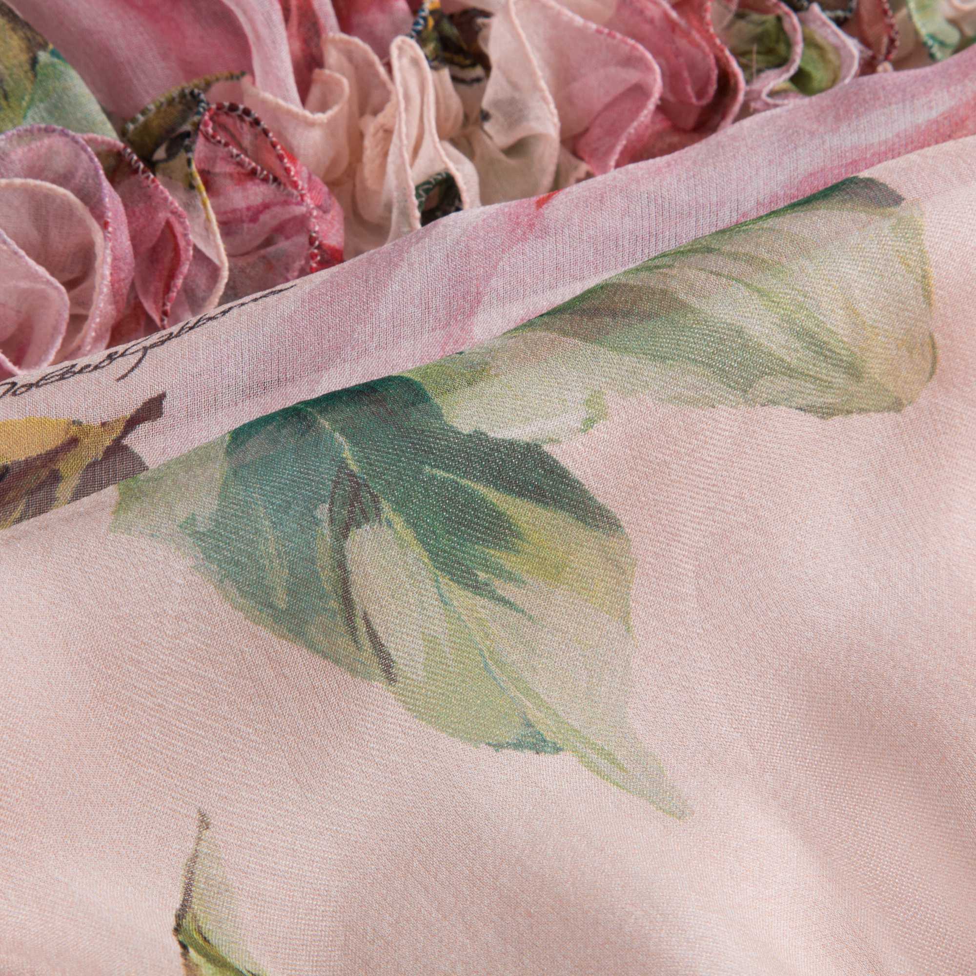 Girls Pink Rose Silk Chiffon Dress