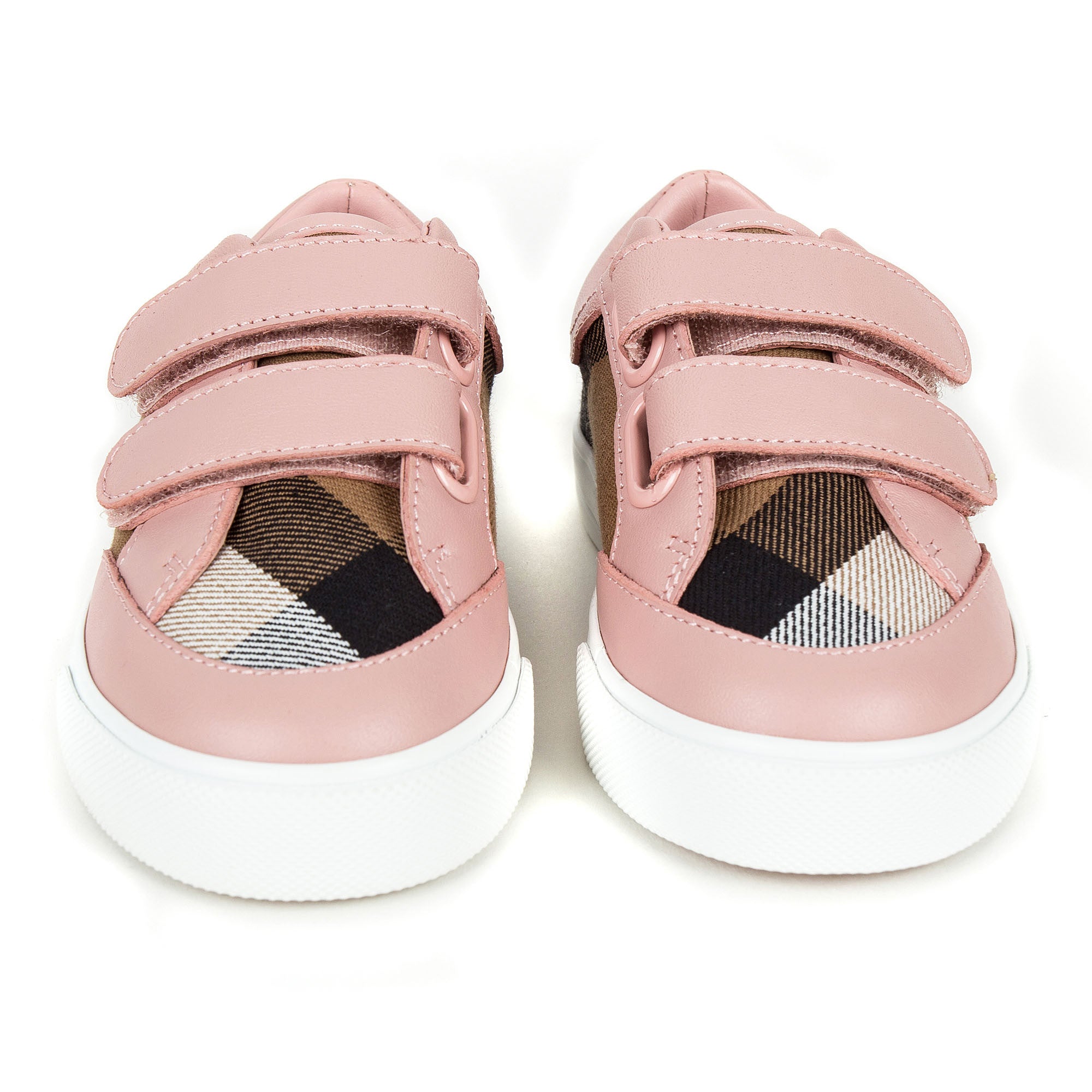 Baby Girls Pink & Beige Check 'Mini Heacham' Trainers