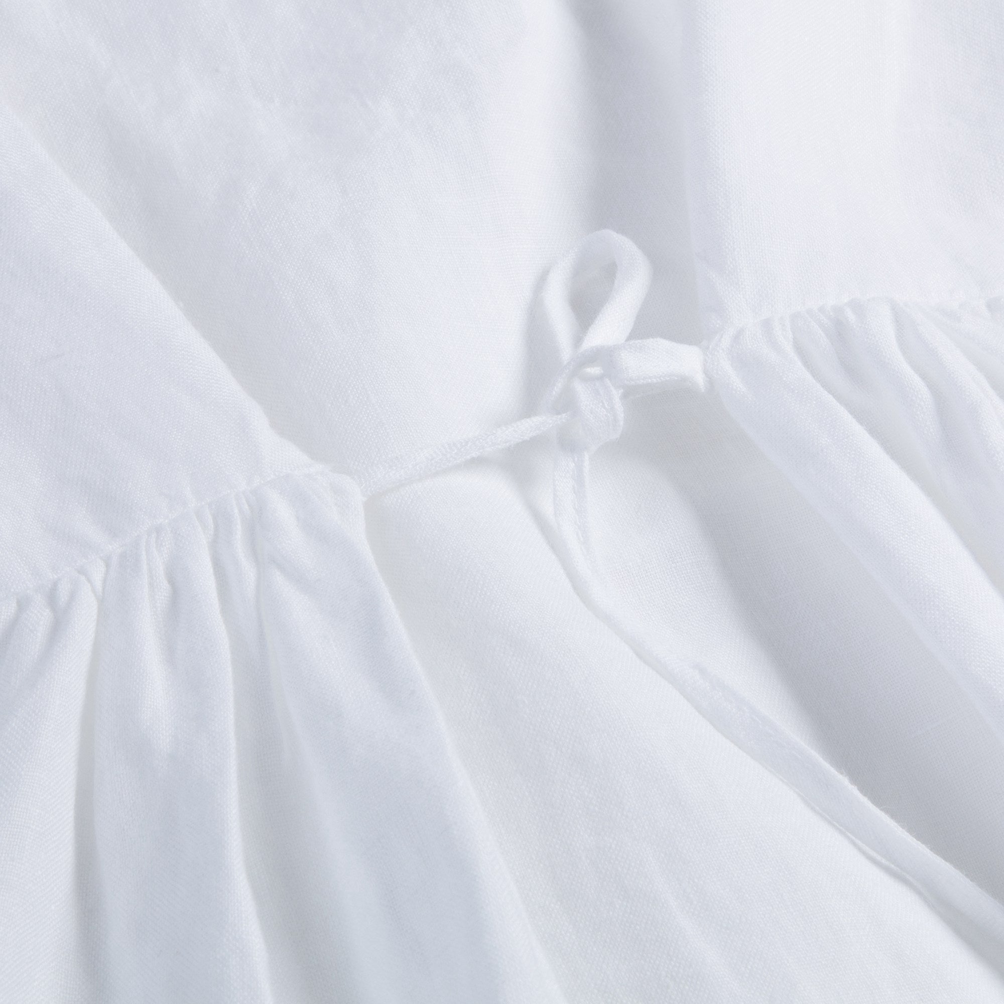 Girls White Linen Dress