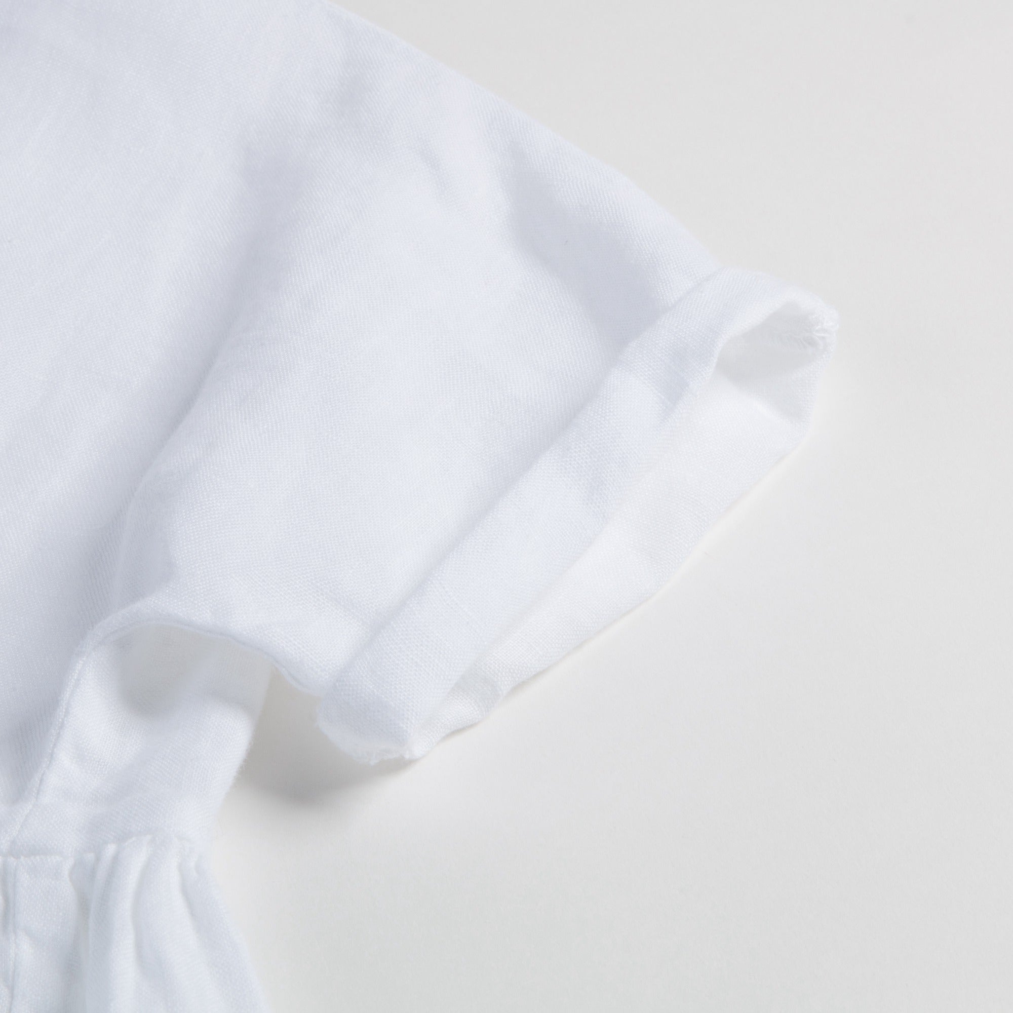 Girls White Linen Dress