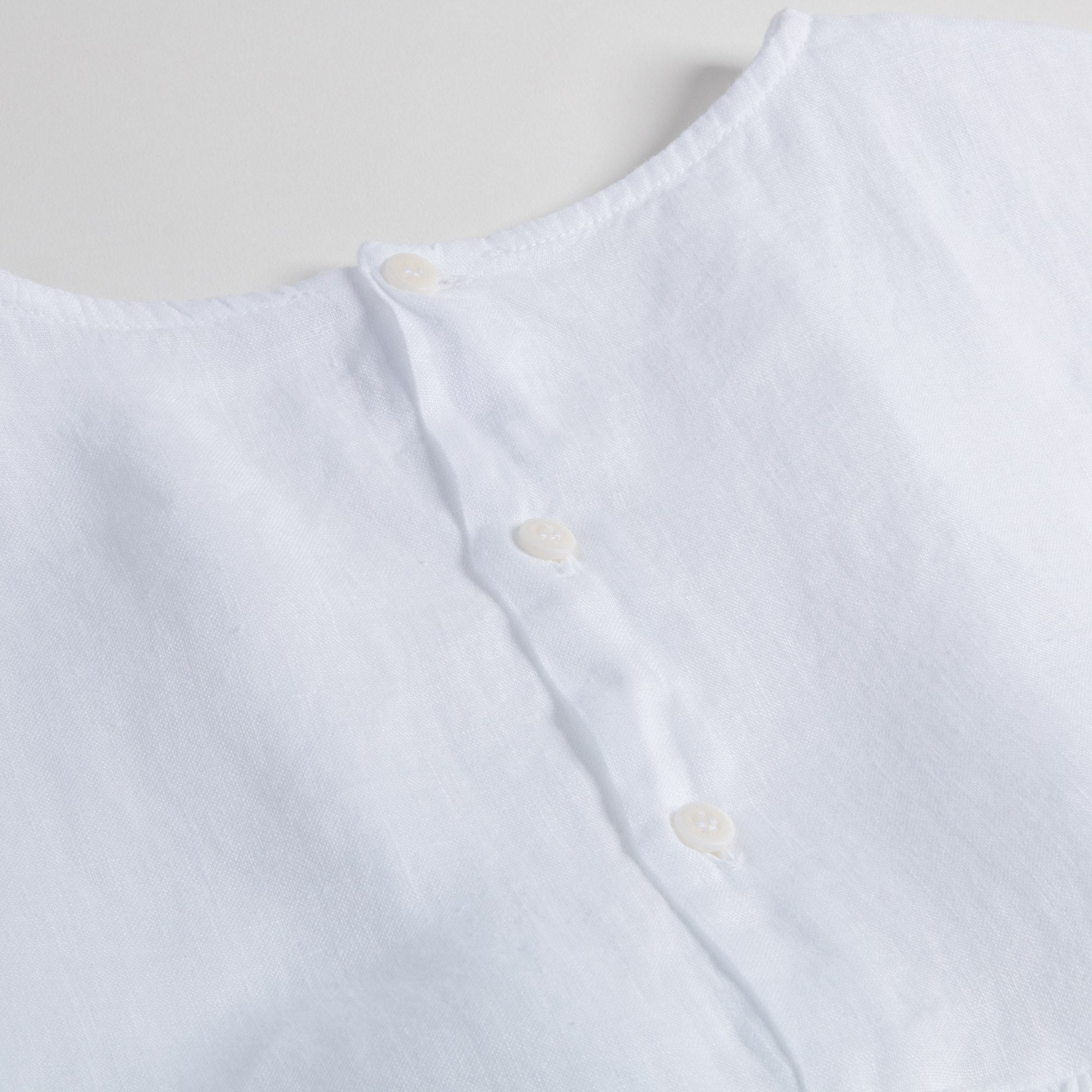 Girls White Linen Dress