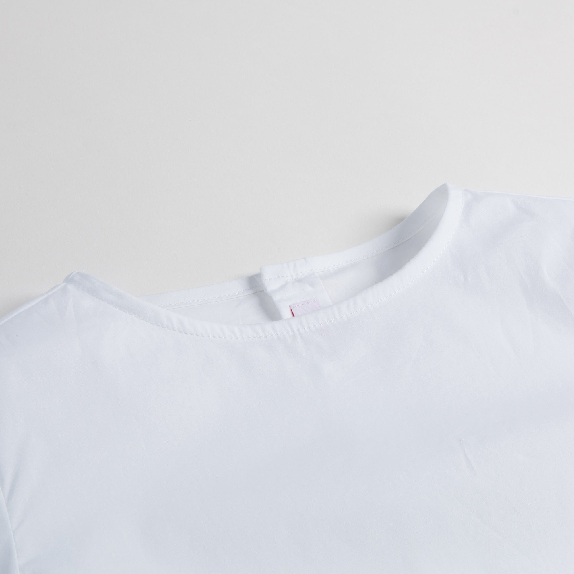 Girls White Lace Cotton T-shirt