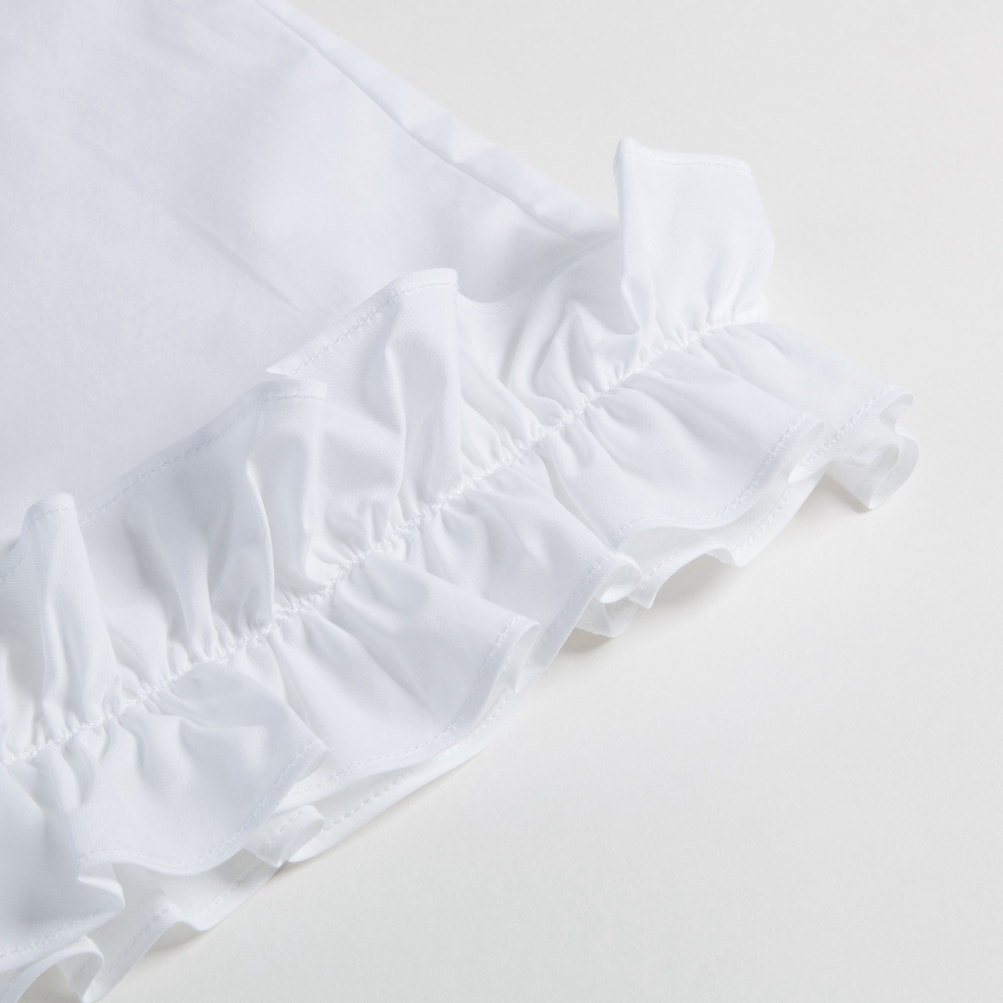 Girls White Lace Cotton T-shirt