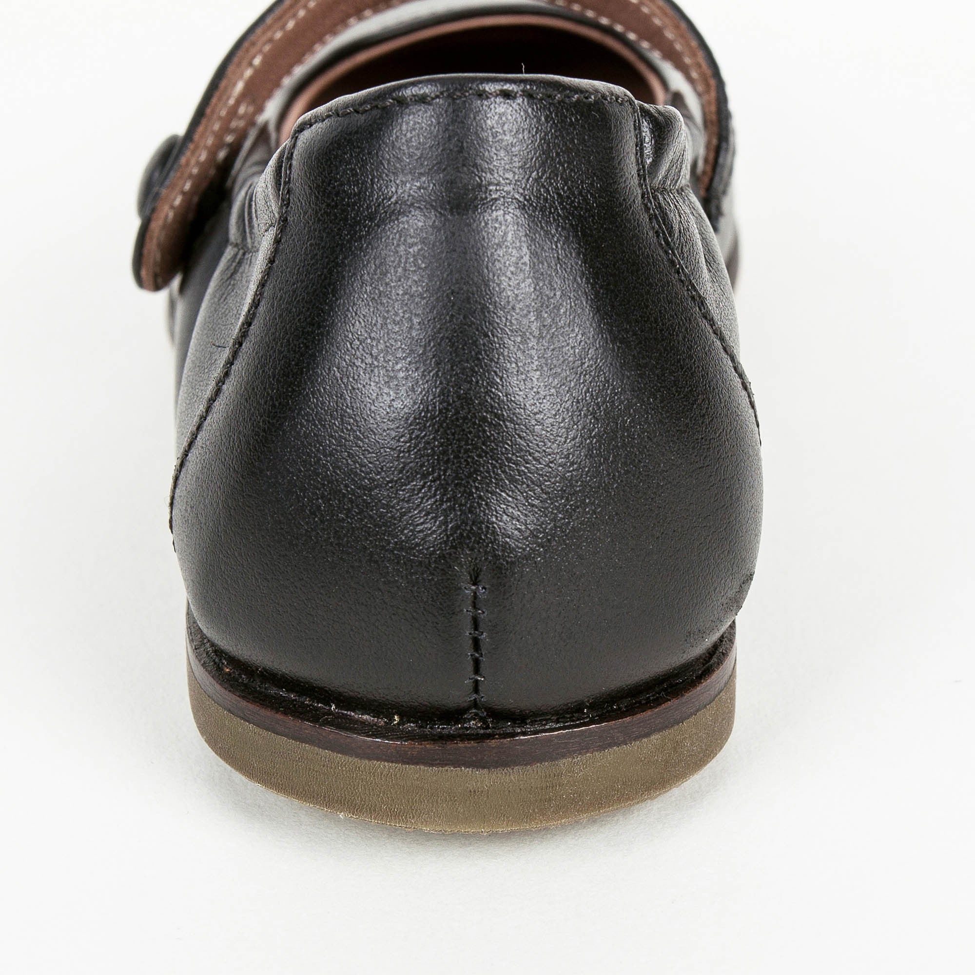 Girls Black Cowskin Leather Shoes