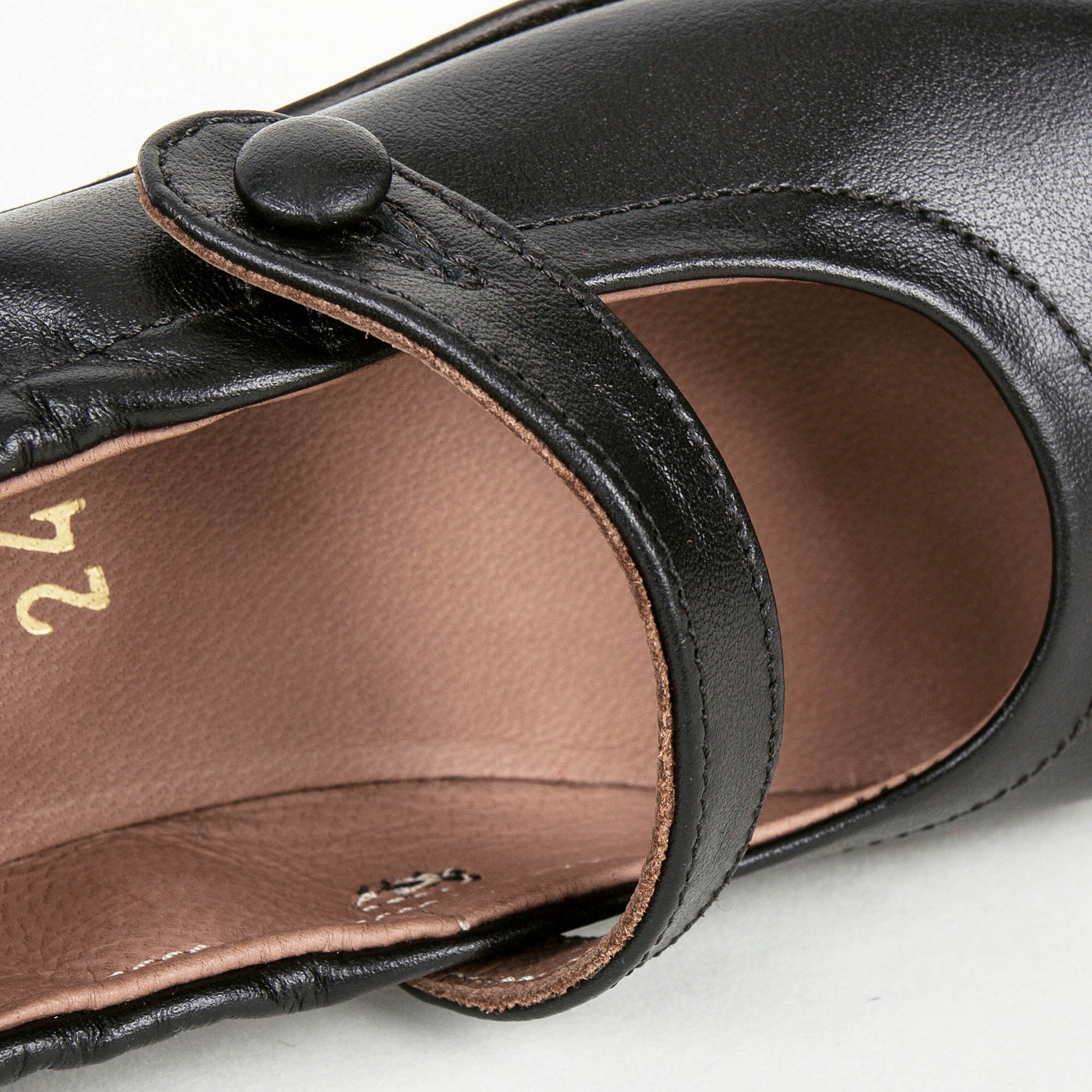 Girls Black Cowskin Leather Shoes
