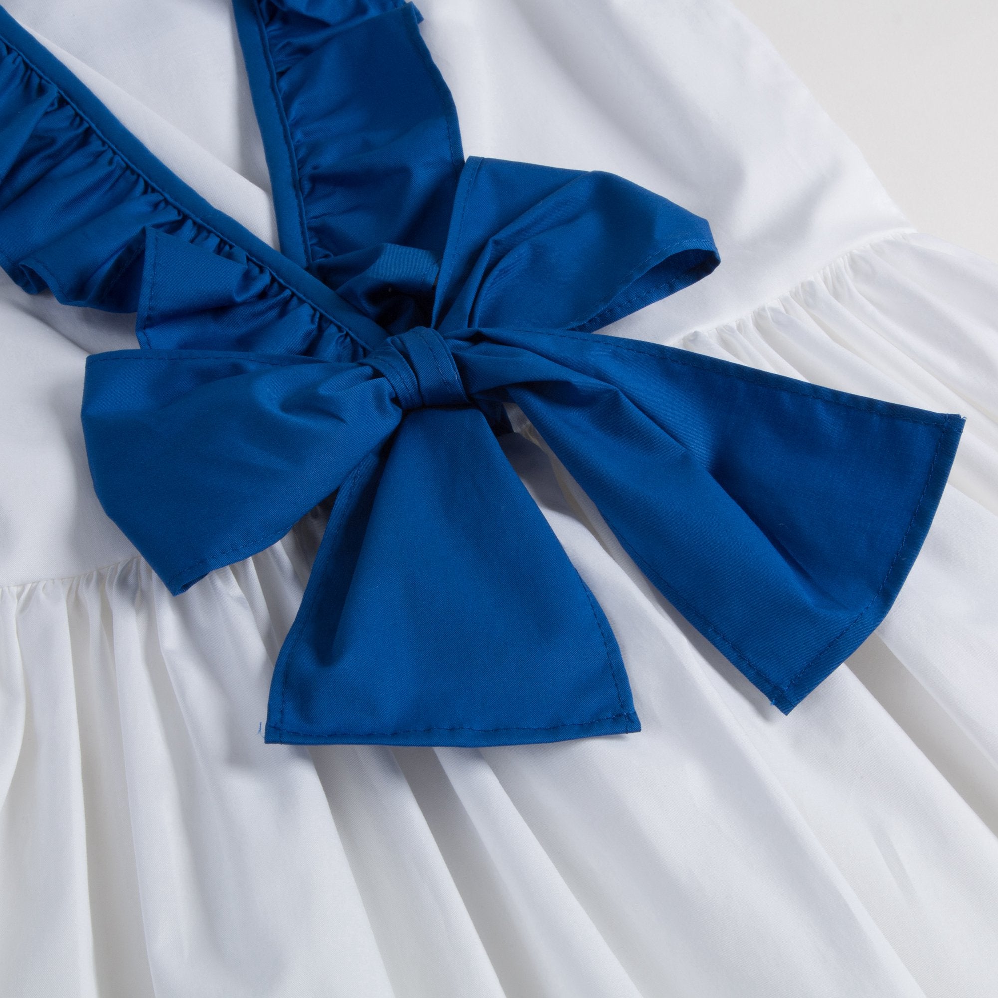 Girls White  &  Bluette  Broom  Cotton Sleeveless  Dress
