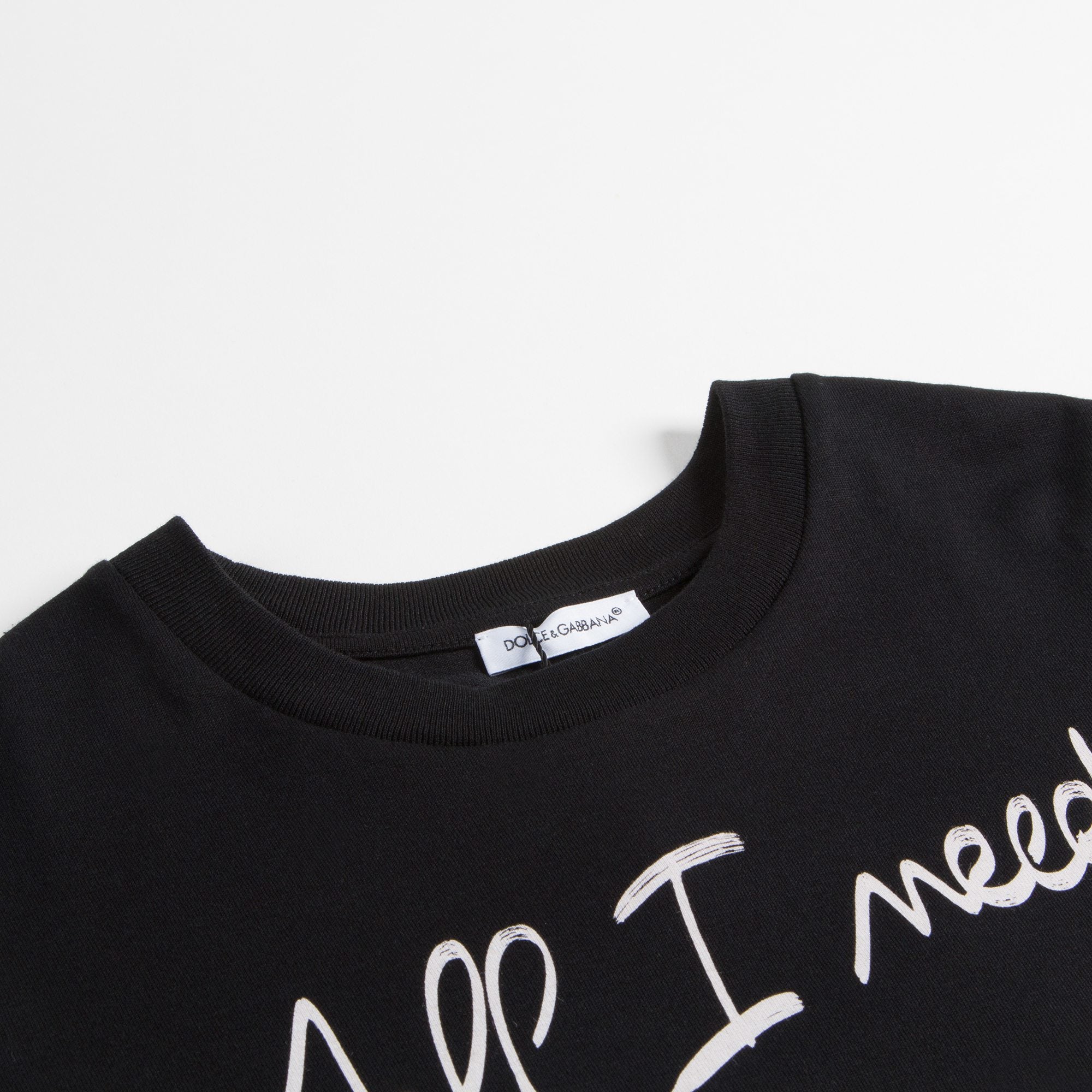 Girls Black Logo & Heart Top
