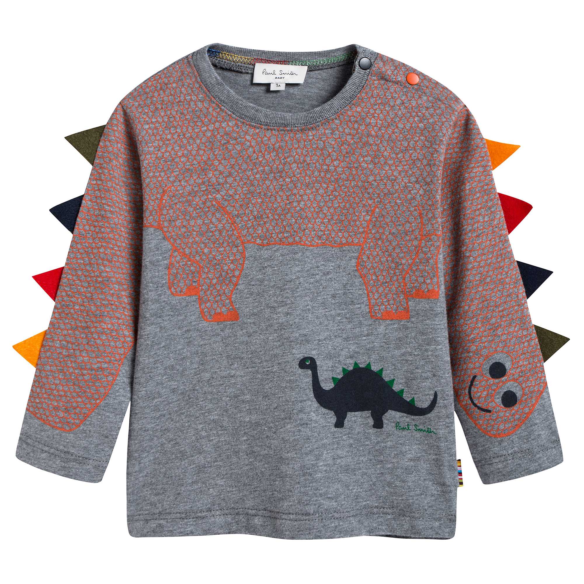 Baby Boys Grey Dinosaur T-shirt