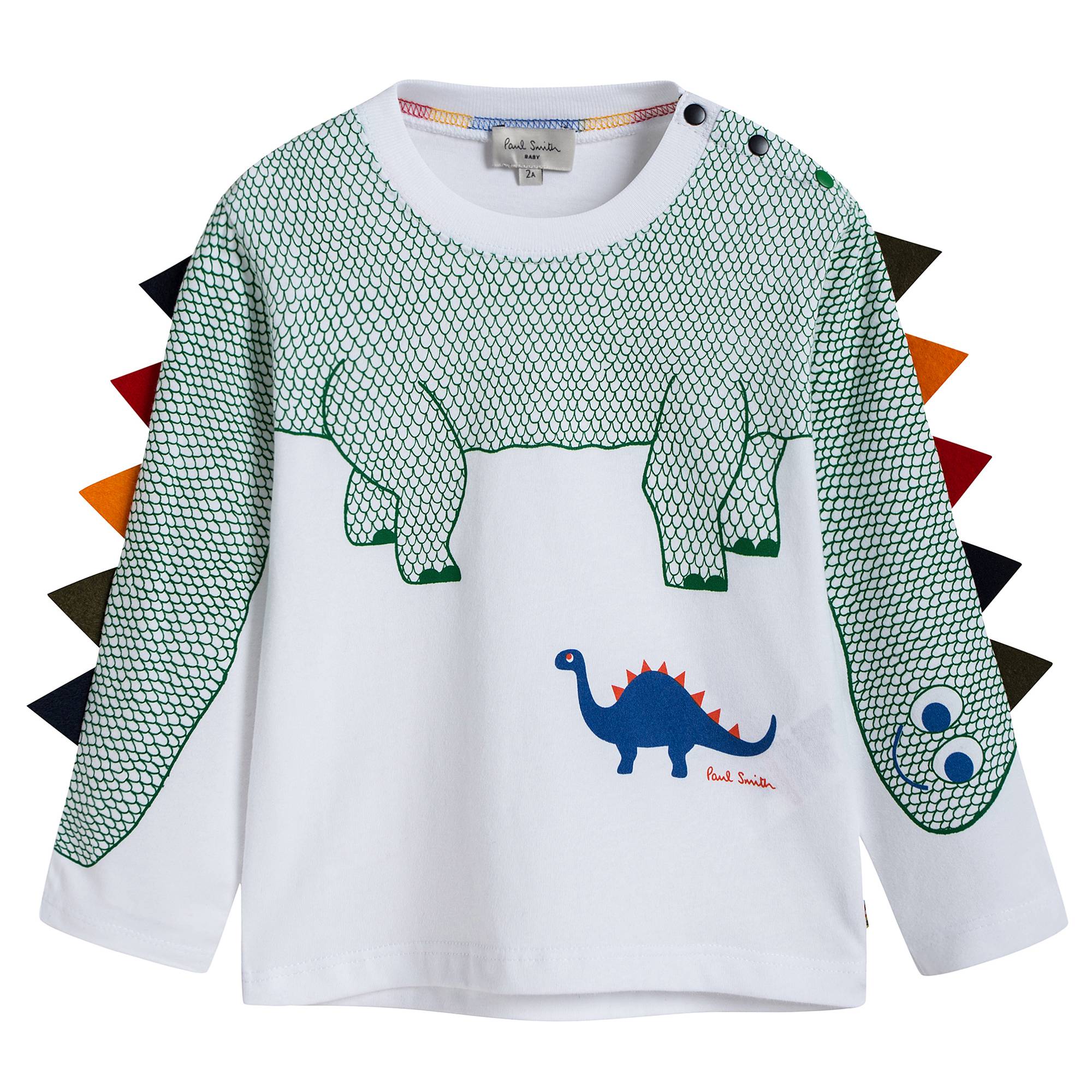 Baby Boys White & Green Dinosaur T-shirt