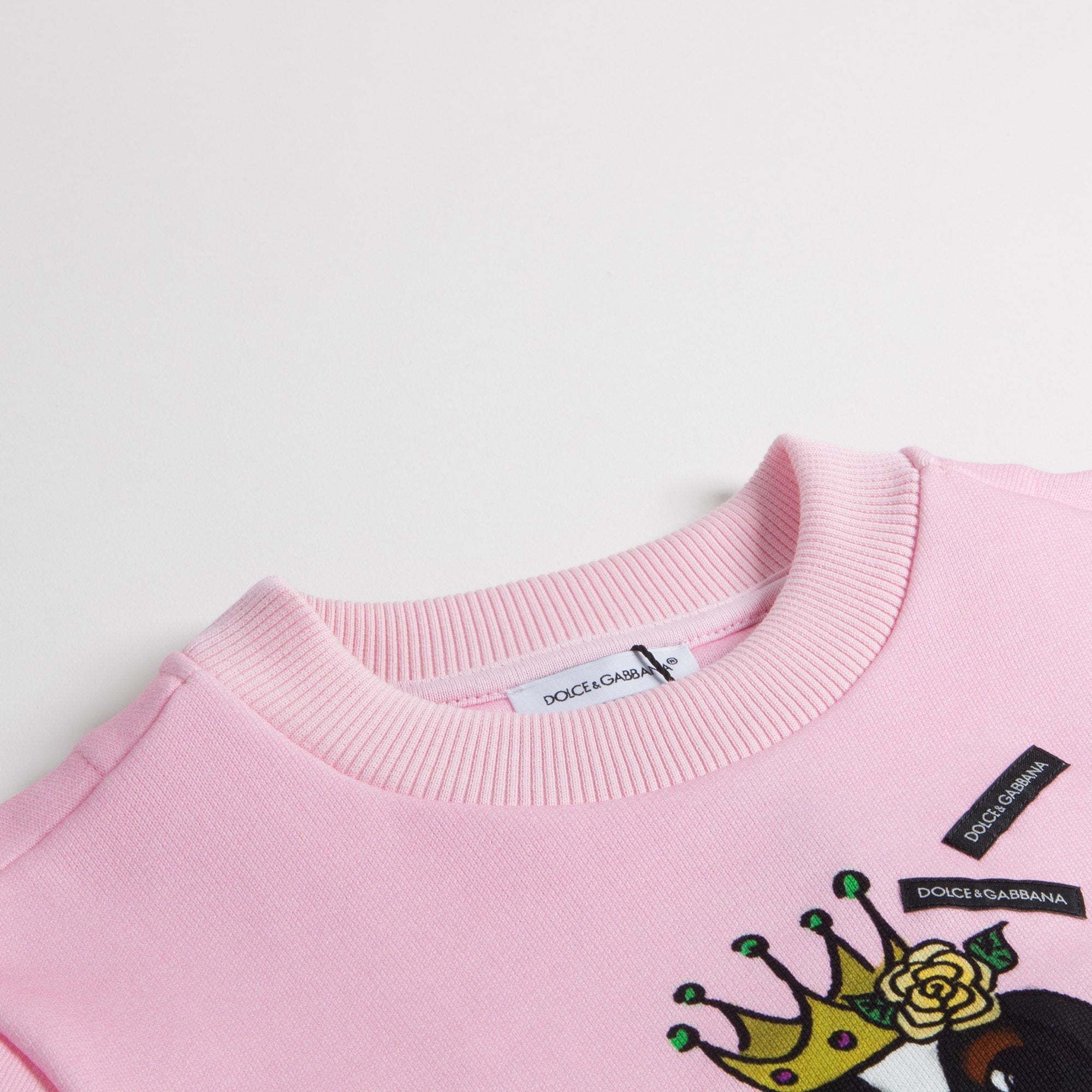 Girls  Pink   Dog  Face   Cotton   Sweatshirt